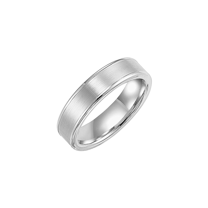 Triton Men's 6 mm Comfort Fit Flat Satin Wedding Band