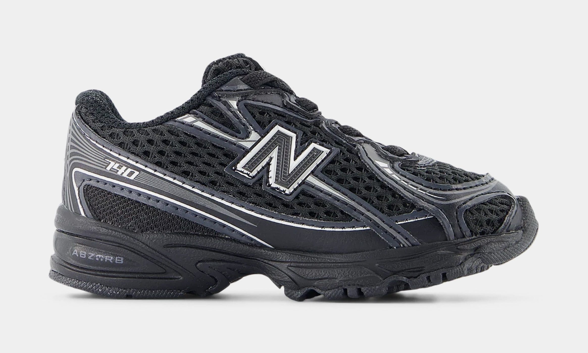 Newbalance 740 Infant Toddler Lifestyle Shoes (Black/Silver Metallic)