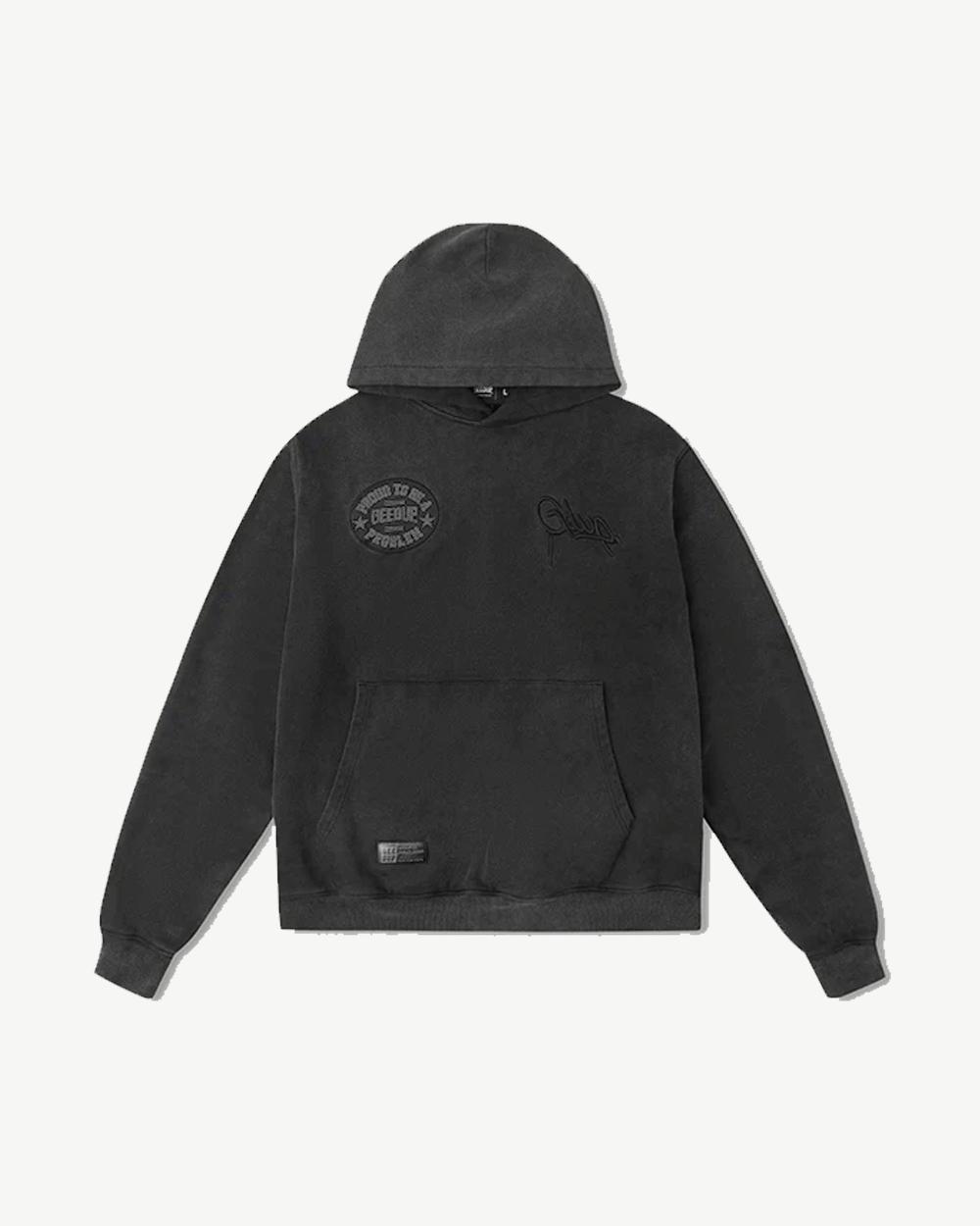 Vintage GEEDUP PROUD TO BE A PROBLEM VINTAGE WASHED BLACK HOODIE