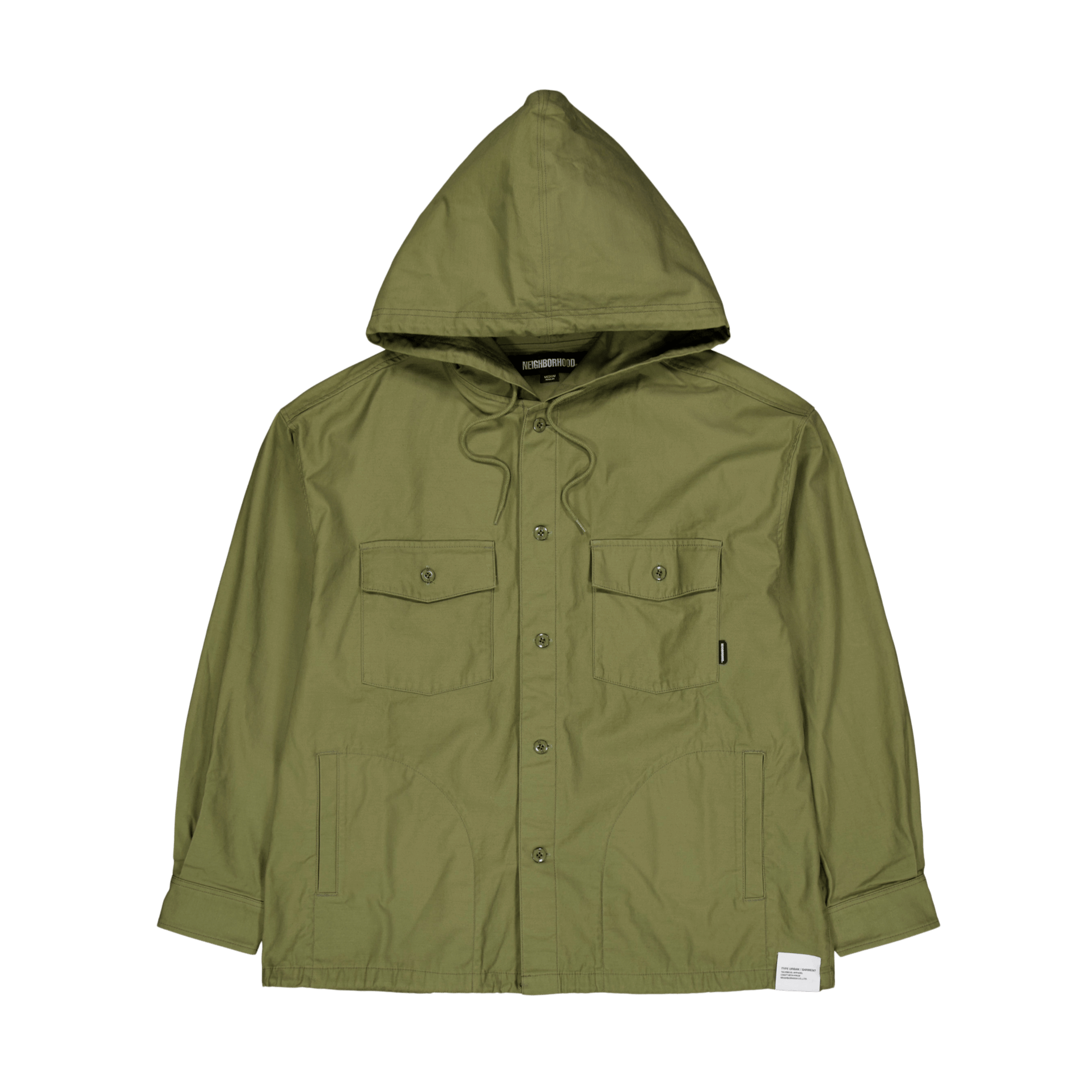 Neighborhood Hooded Shirt Ls Olive Drab