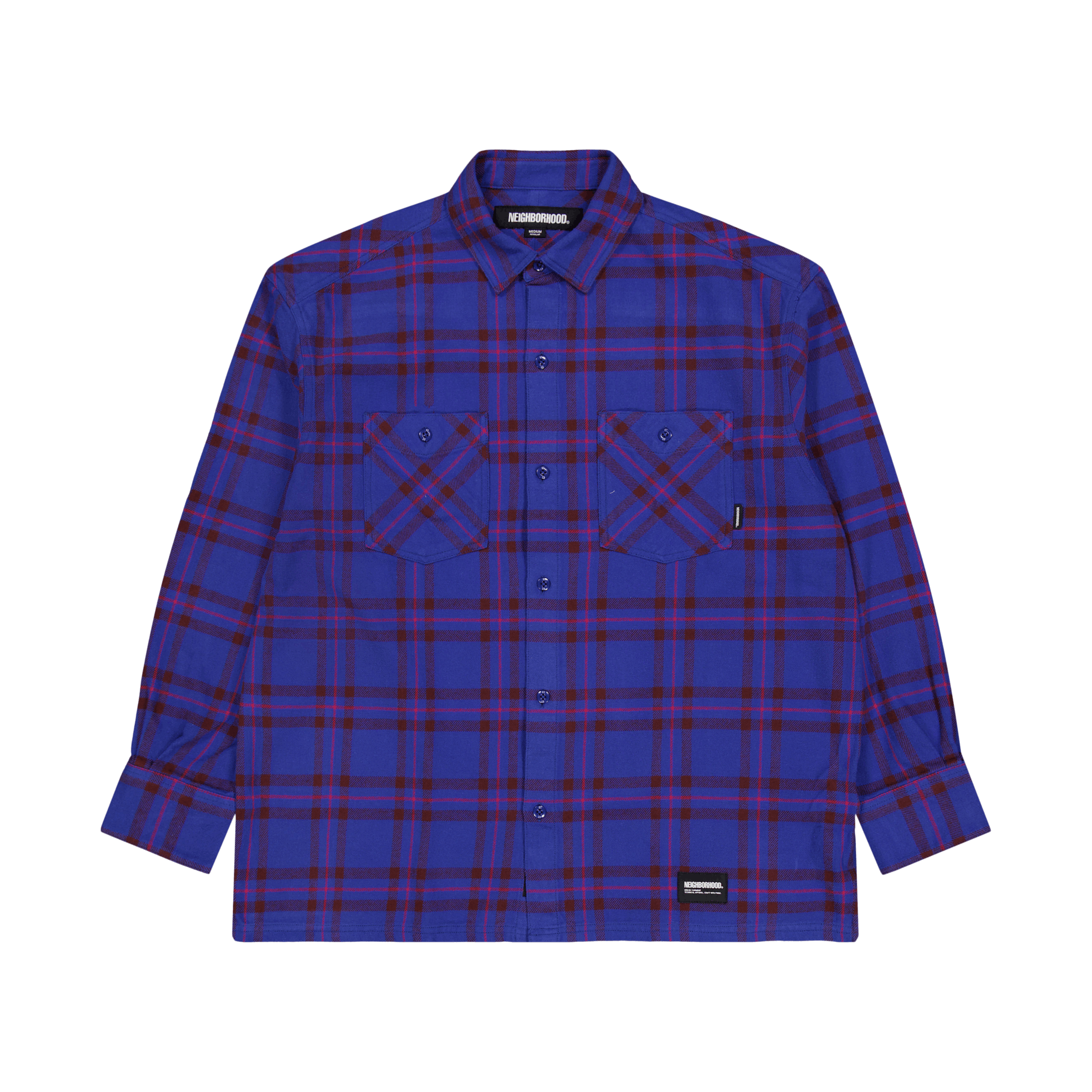 Neighborhood Tartan Check Shirt Ls Blue
