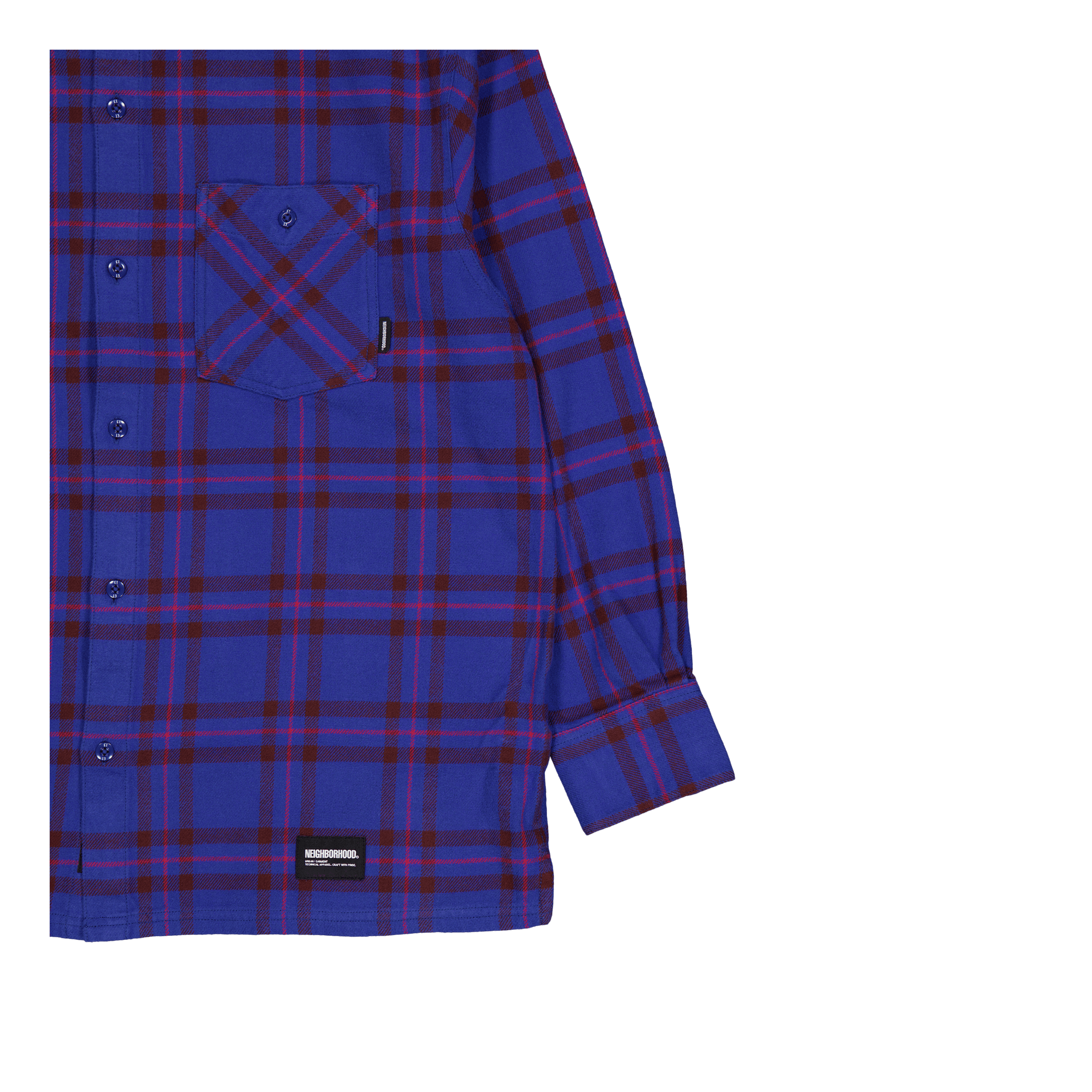 Neighborhood Tartan Check Shirt Ls Blue