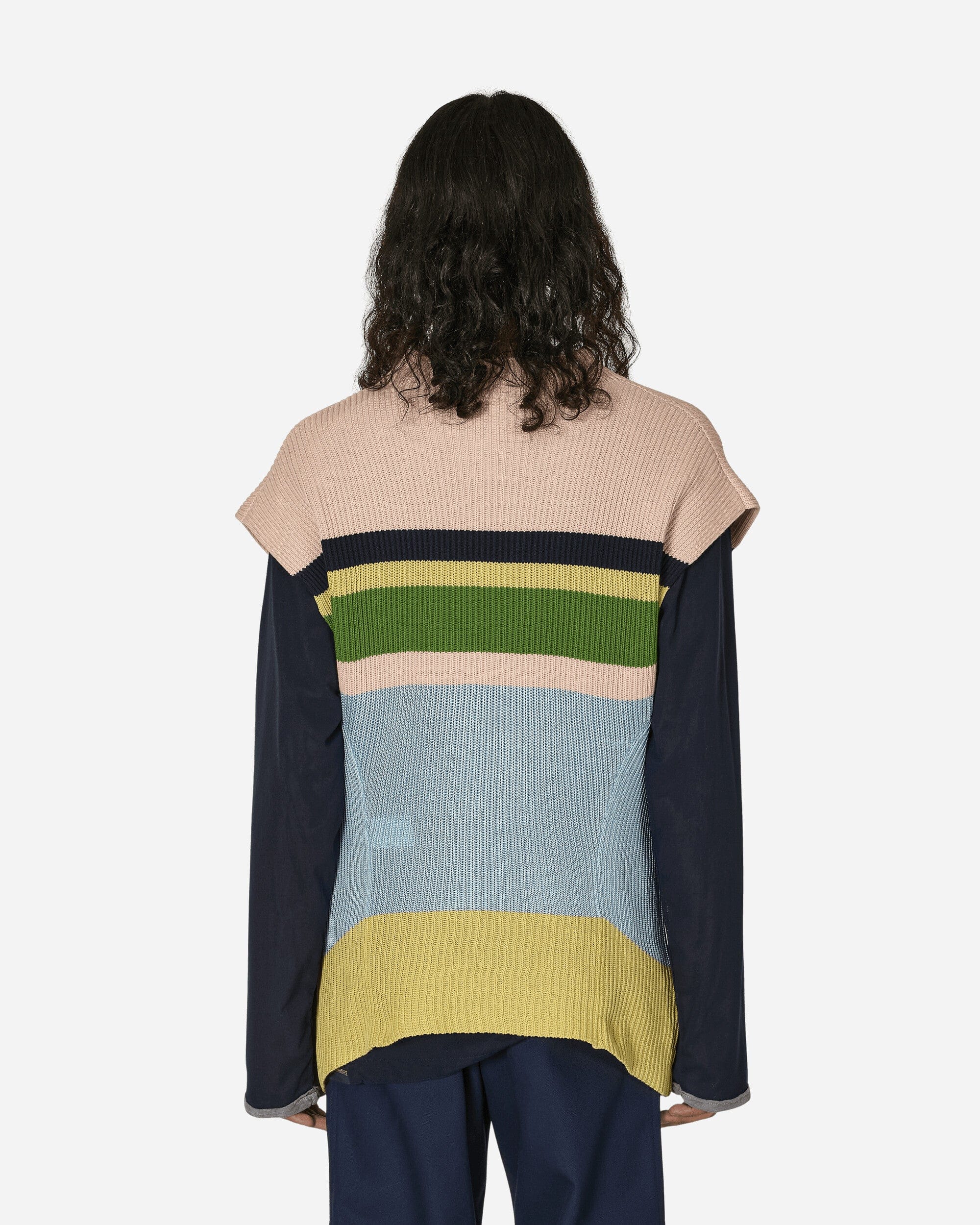 Kiko Kostadinov Essick Stripe Short Sleeve Sweater Pink / Sky Blue