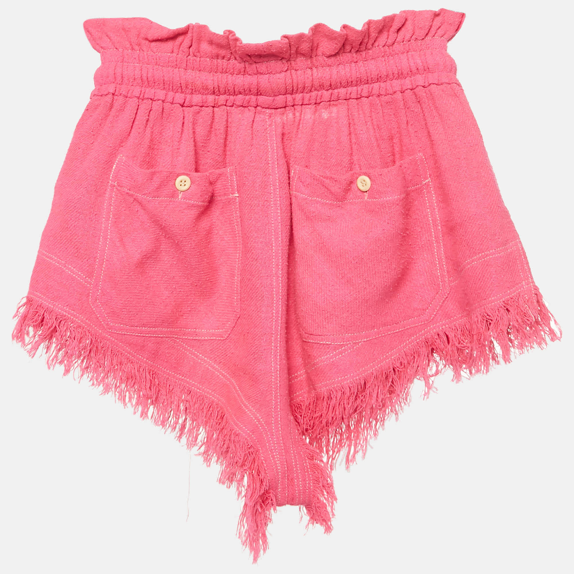 Isabel Marant Pink Silk Gauze Frayed Talapiz Shorts