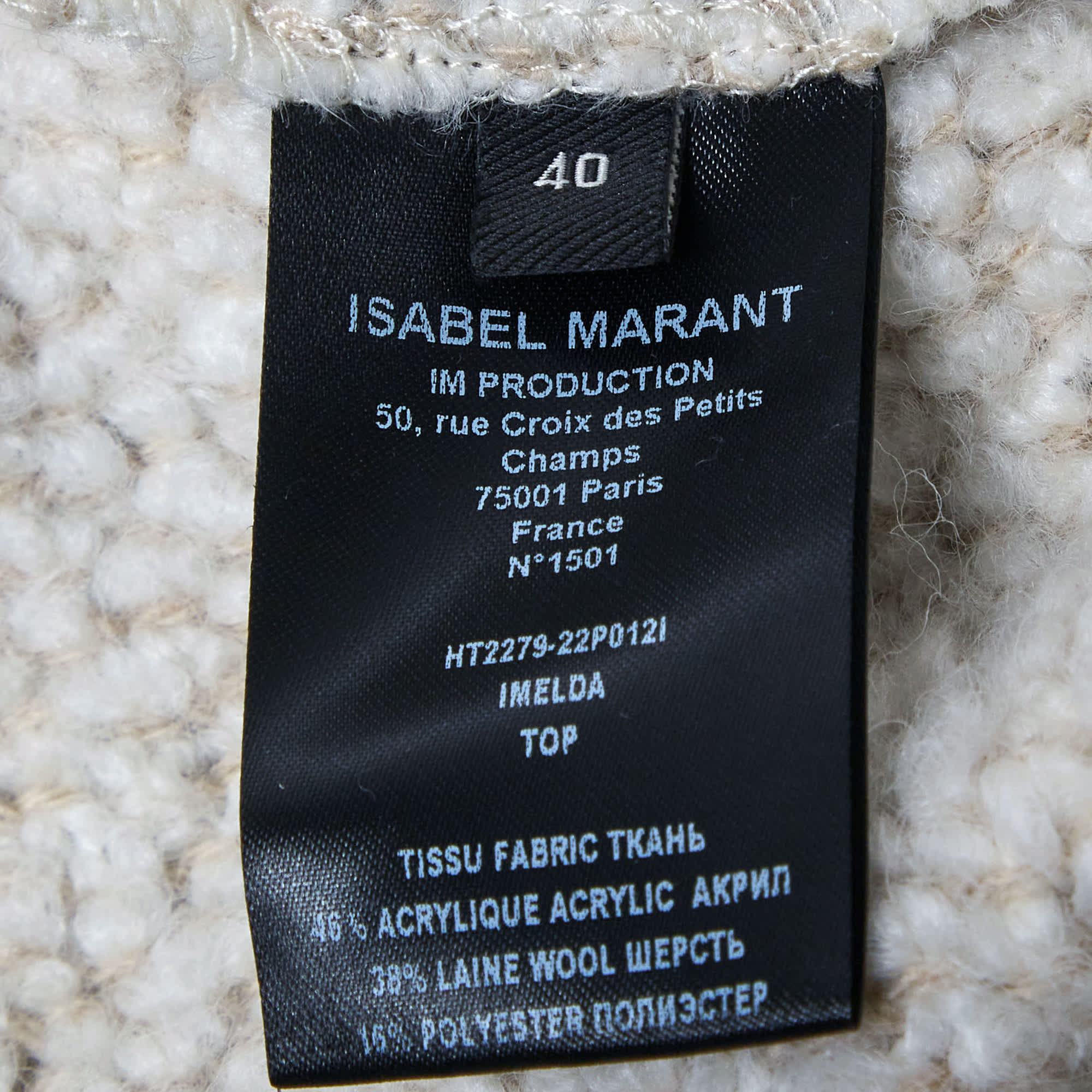 Isabel Marant Beige Bouclé Imelda Polo T - Shirt