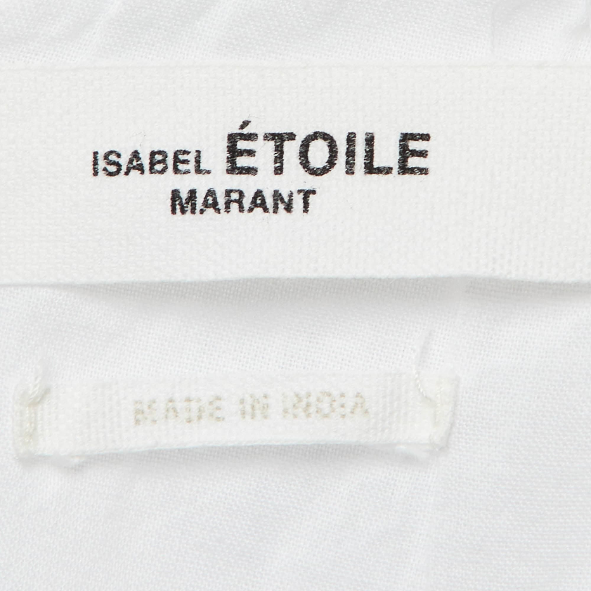 Isabel Marant étoile White Linen Ruffled Audrey Mini Dress