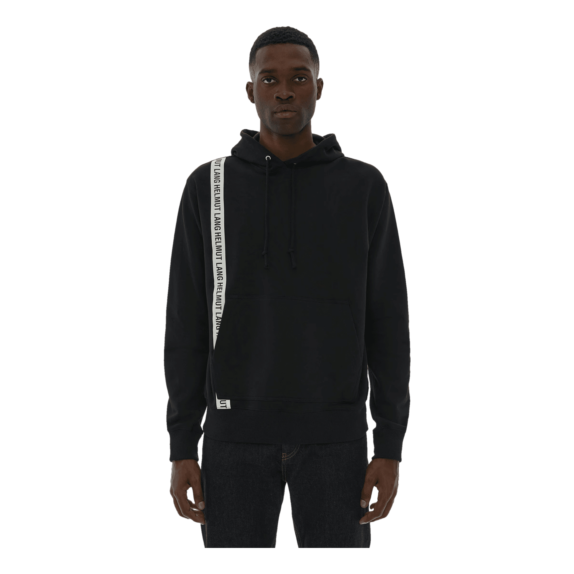 Helmut Lang Stripe Hoodie.bold T Black