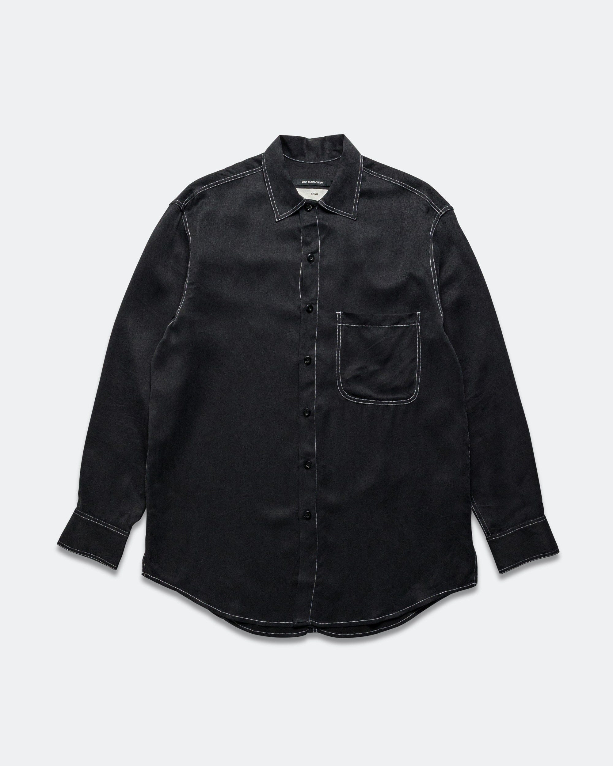 Song For The Mute LS Oversized Shirt - Black Peach Cupro