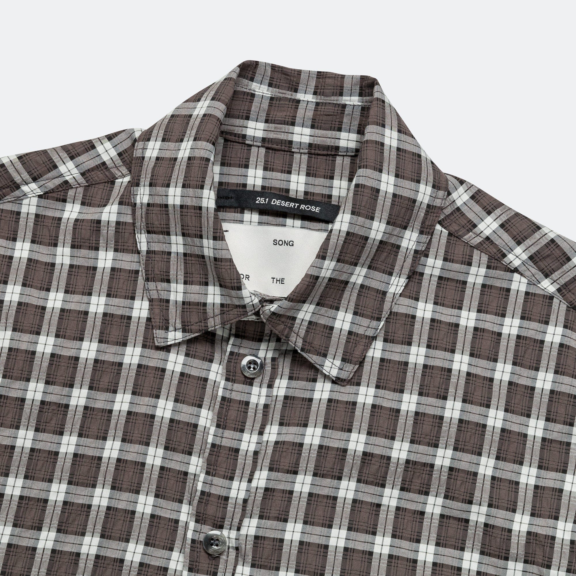 Song For The Mute LS Pleated Box Shirt - Blue Checkered Cloth