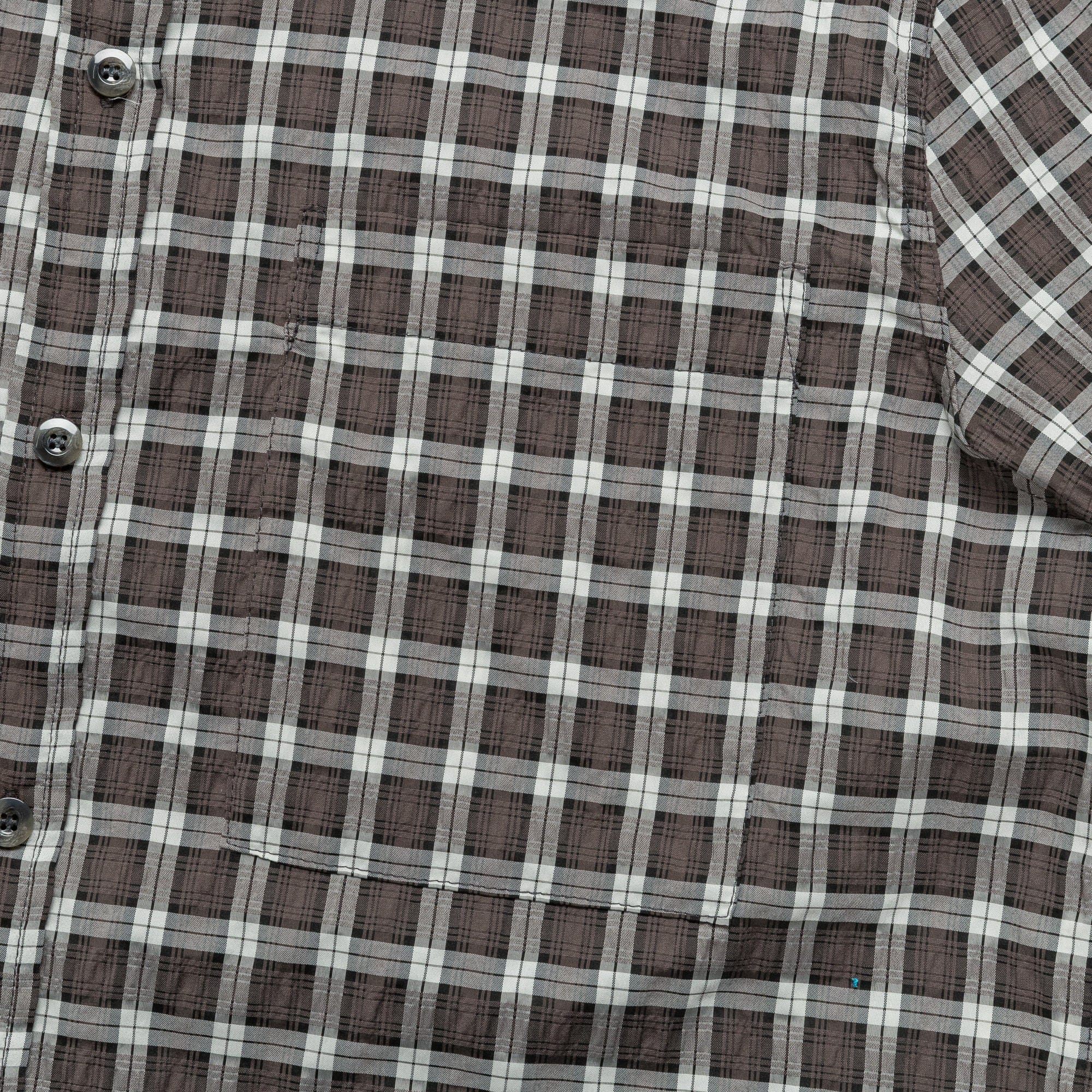Song For The Mute LS Pleated Box Shirt - Blue Checkered Cloth