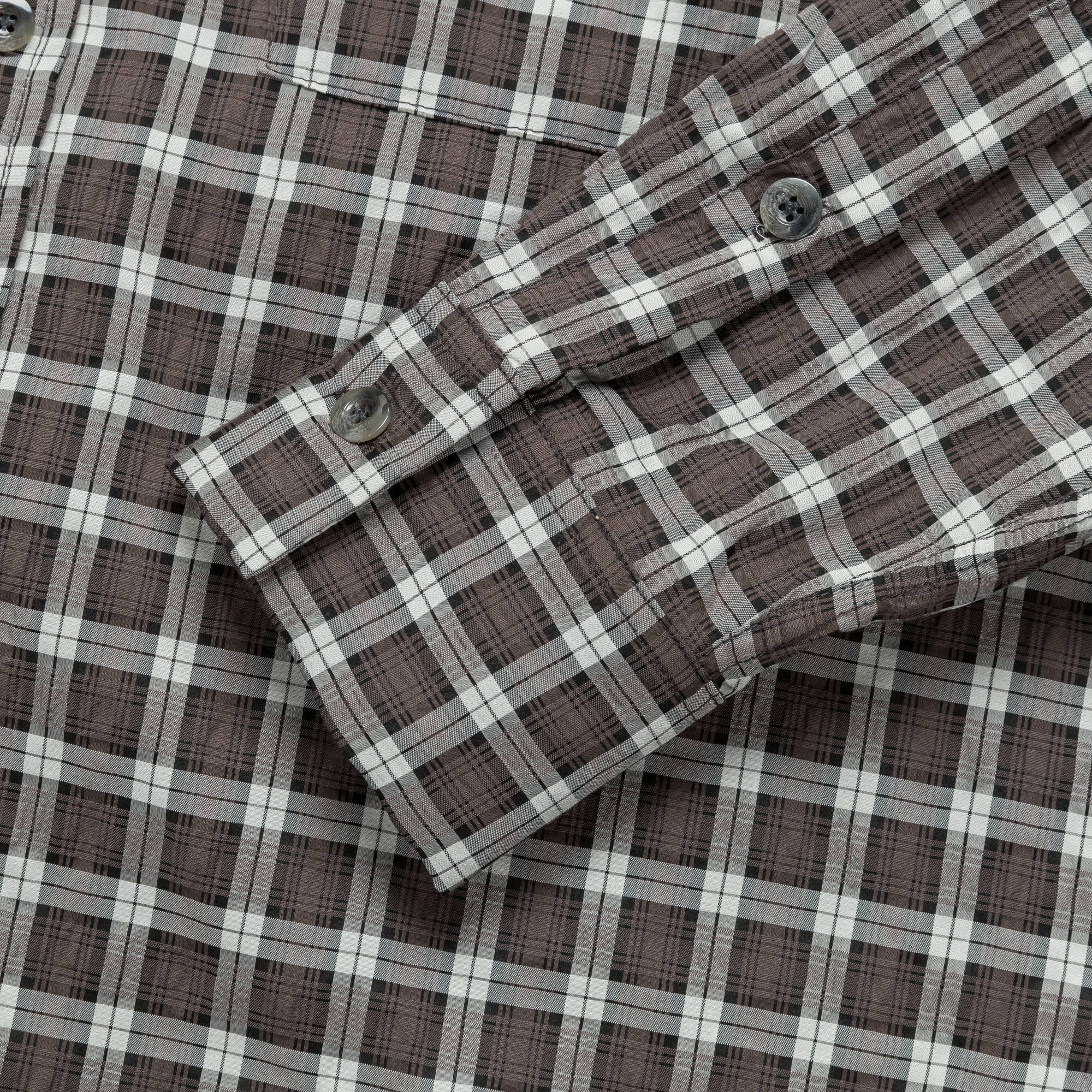Song For The Mute LS Pleated Box Shirt - Blue Checkered Cloth