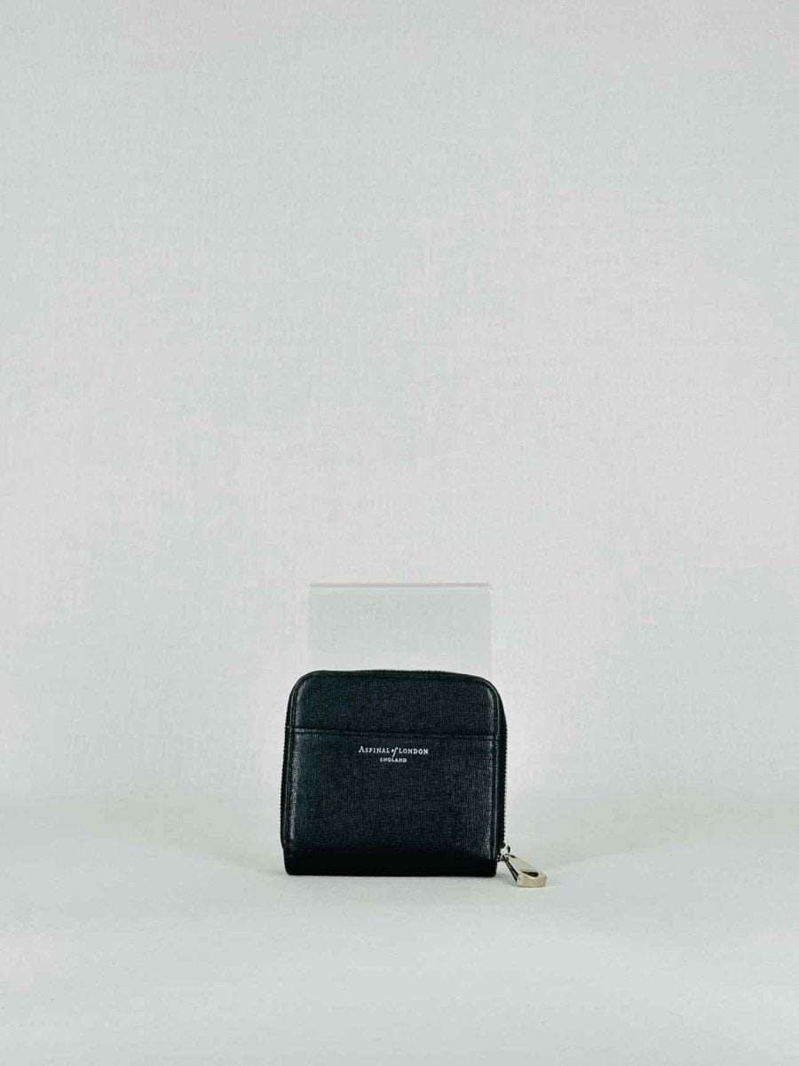 Aspinal of London Slim Mini Black Continental Wallet