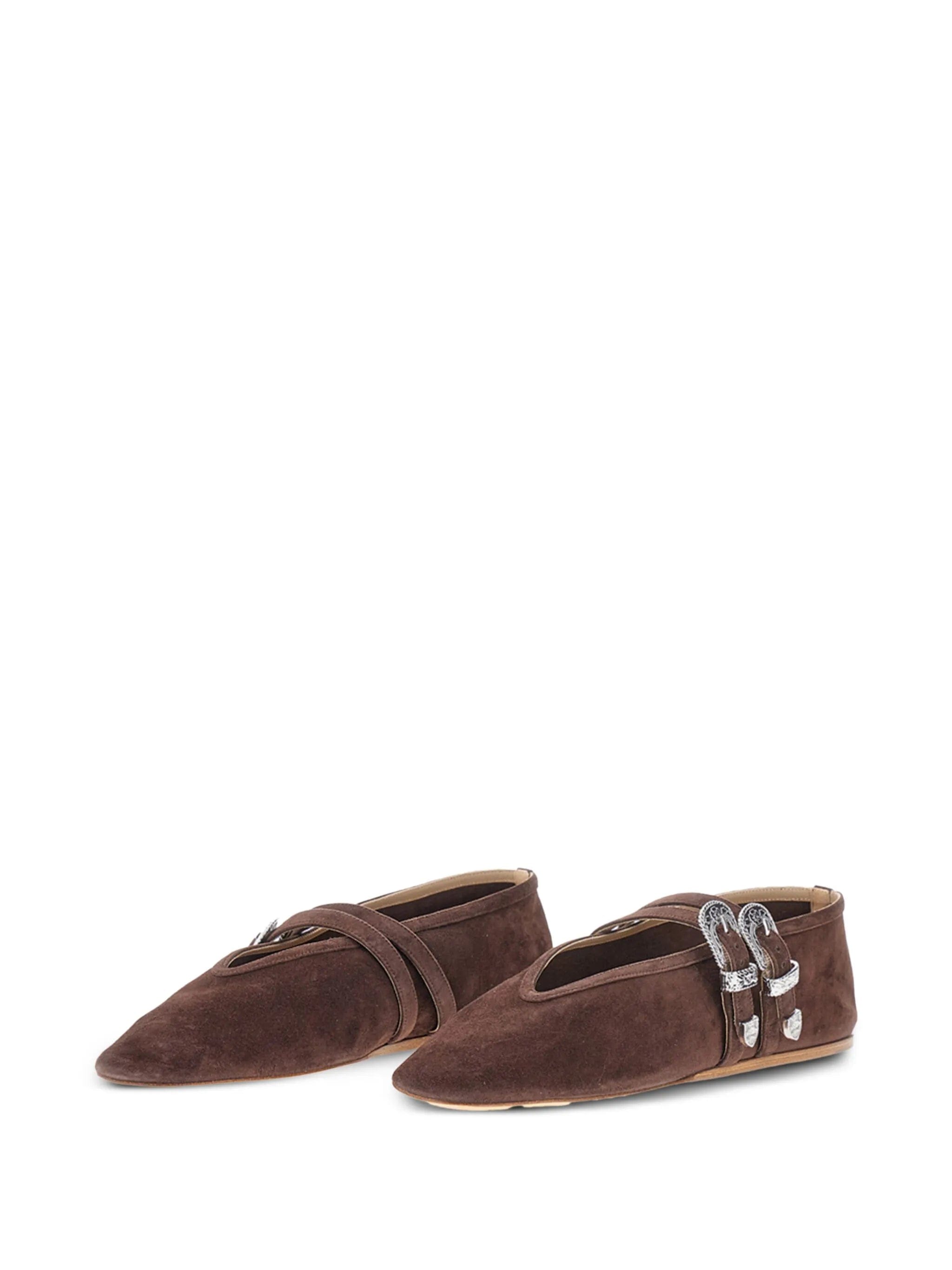 Le Monde Beryl Claudia buckled suede ballet flats
