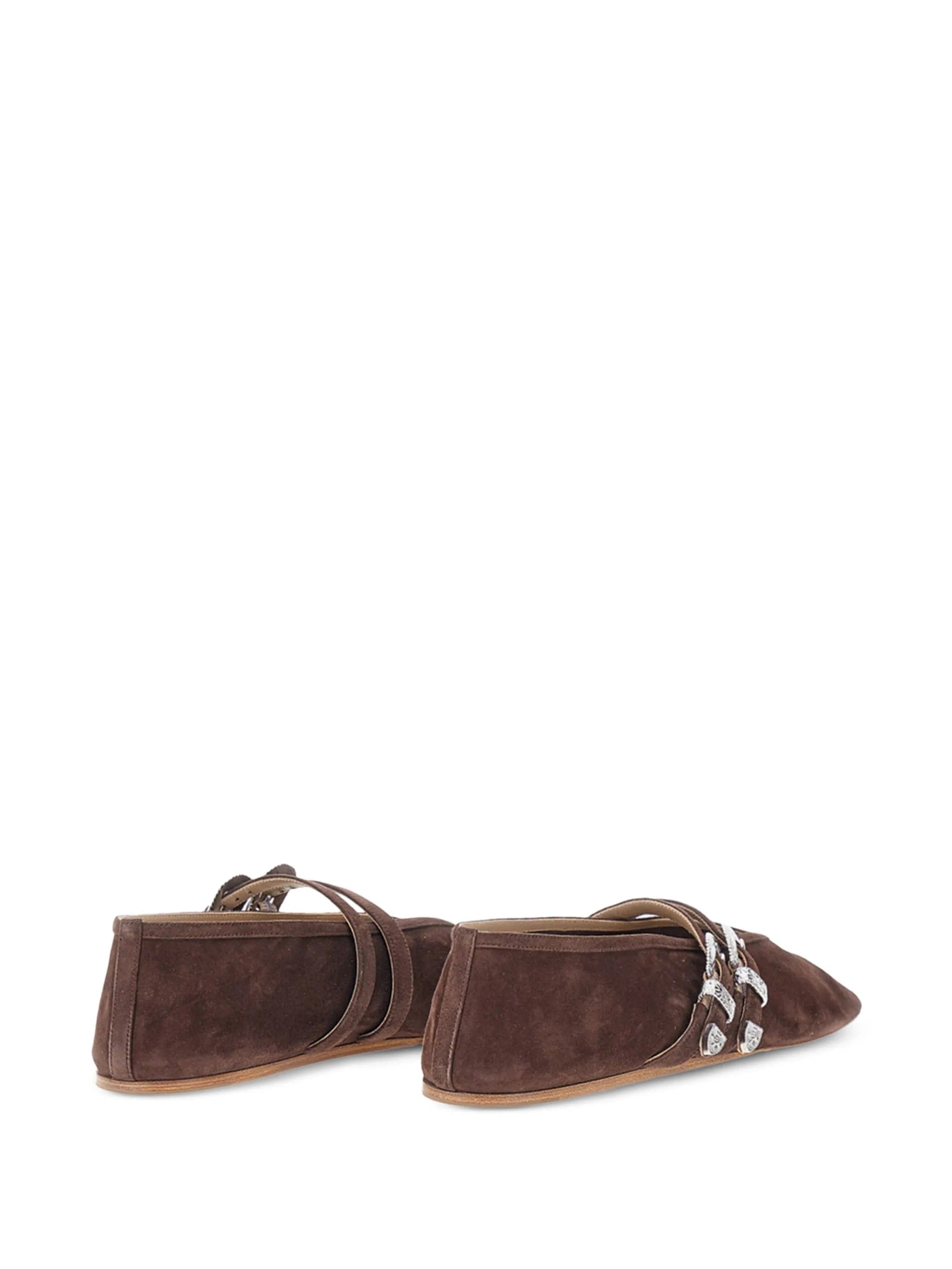Le Monde Beryl Claudia buckled suede ballet flats