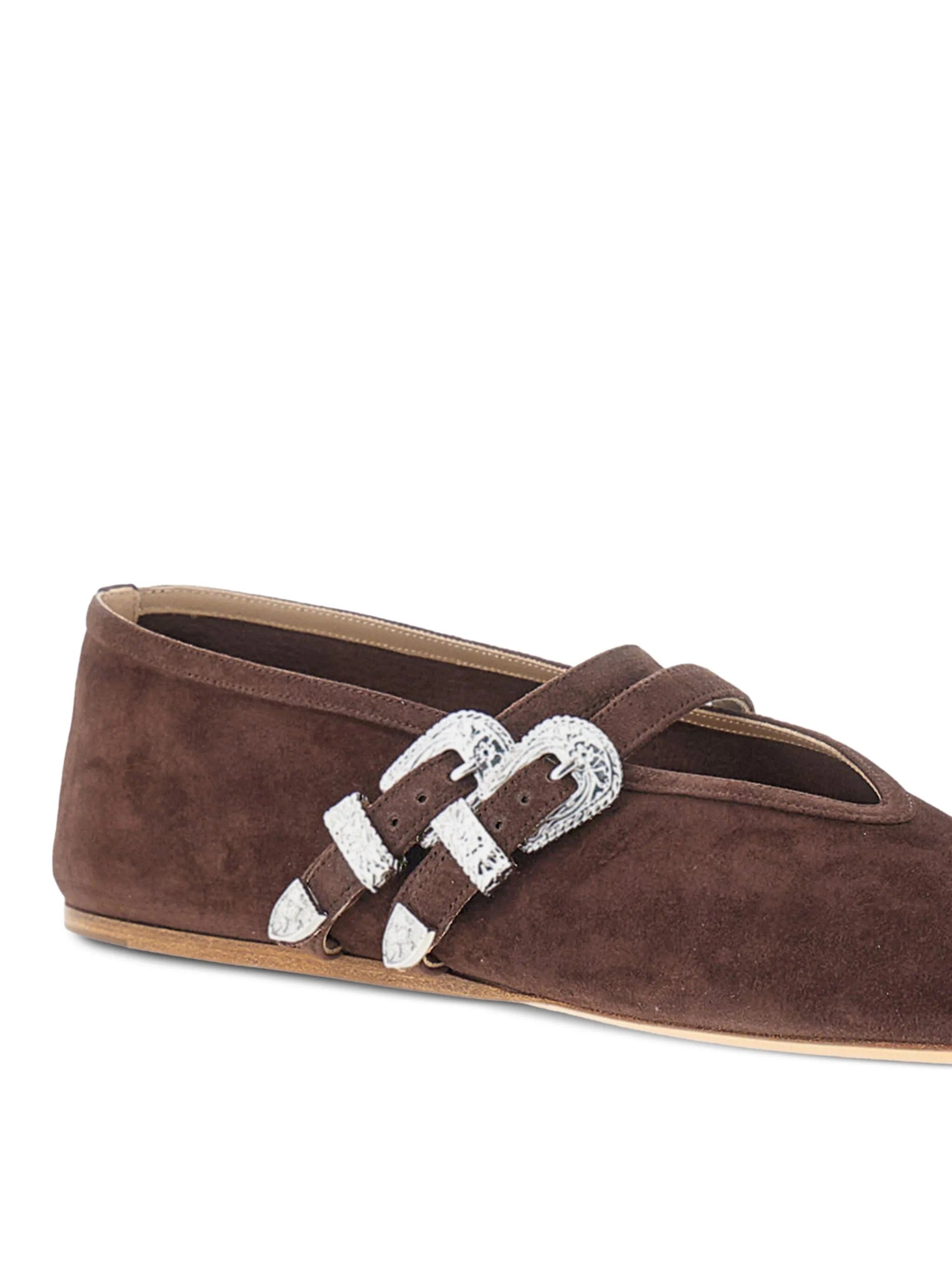 Le Monde Beryl Claudia buckled suede ballet flats