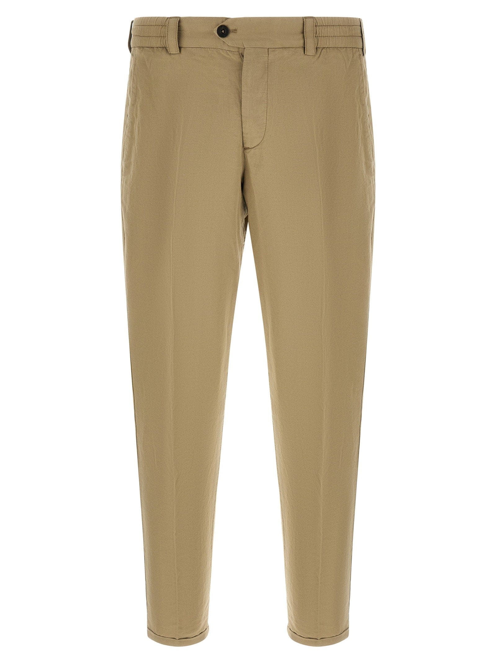 Pt Torino Cotton - Linen Blend Trousers — Beige