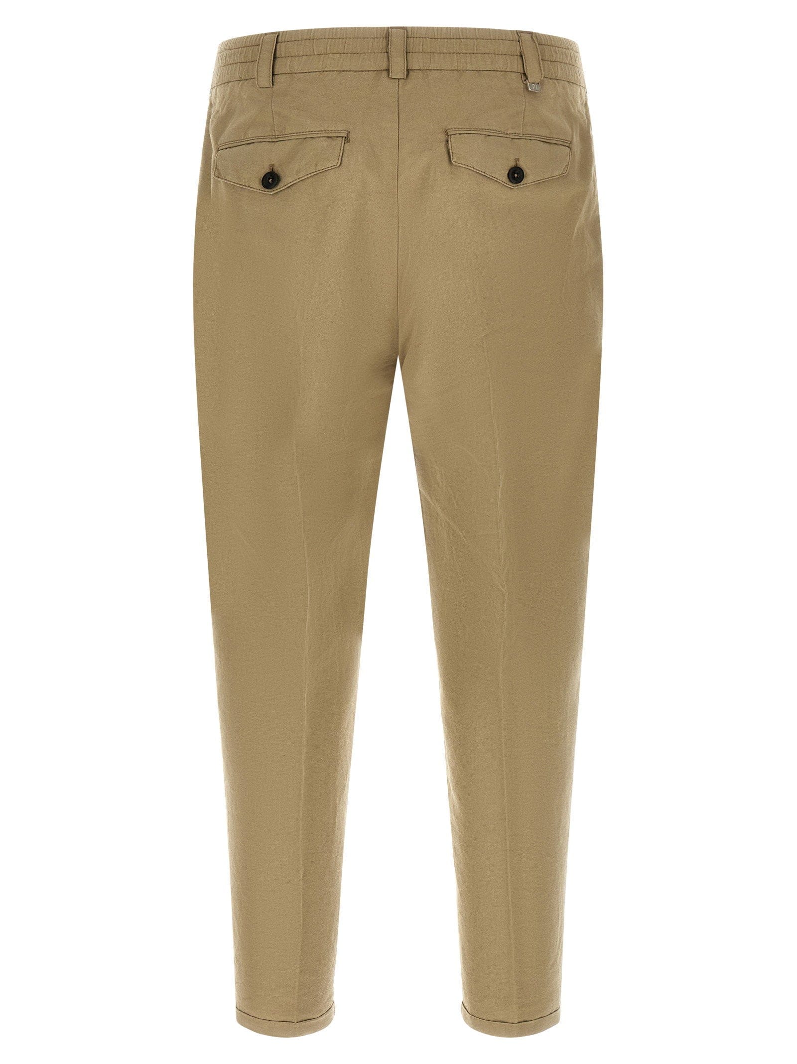 Pt Torino Cotton - Linen Blend Trousers — Beige