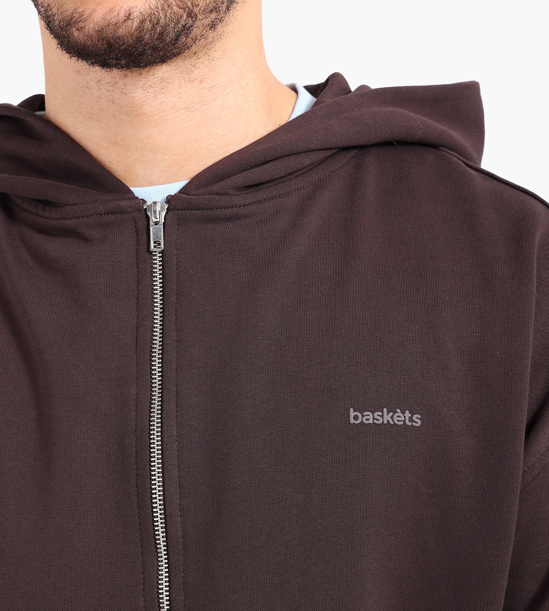 Baskèts Modern Zip Hoodie Marron