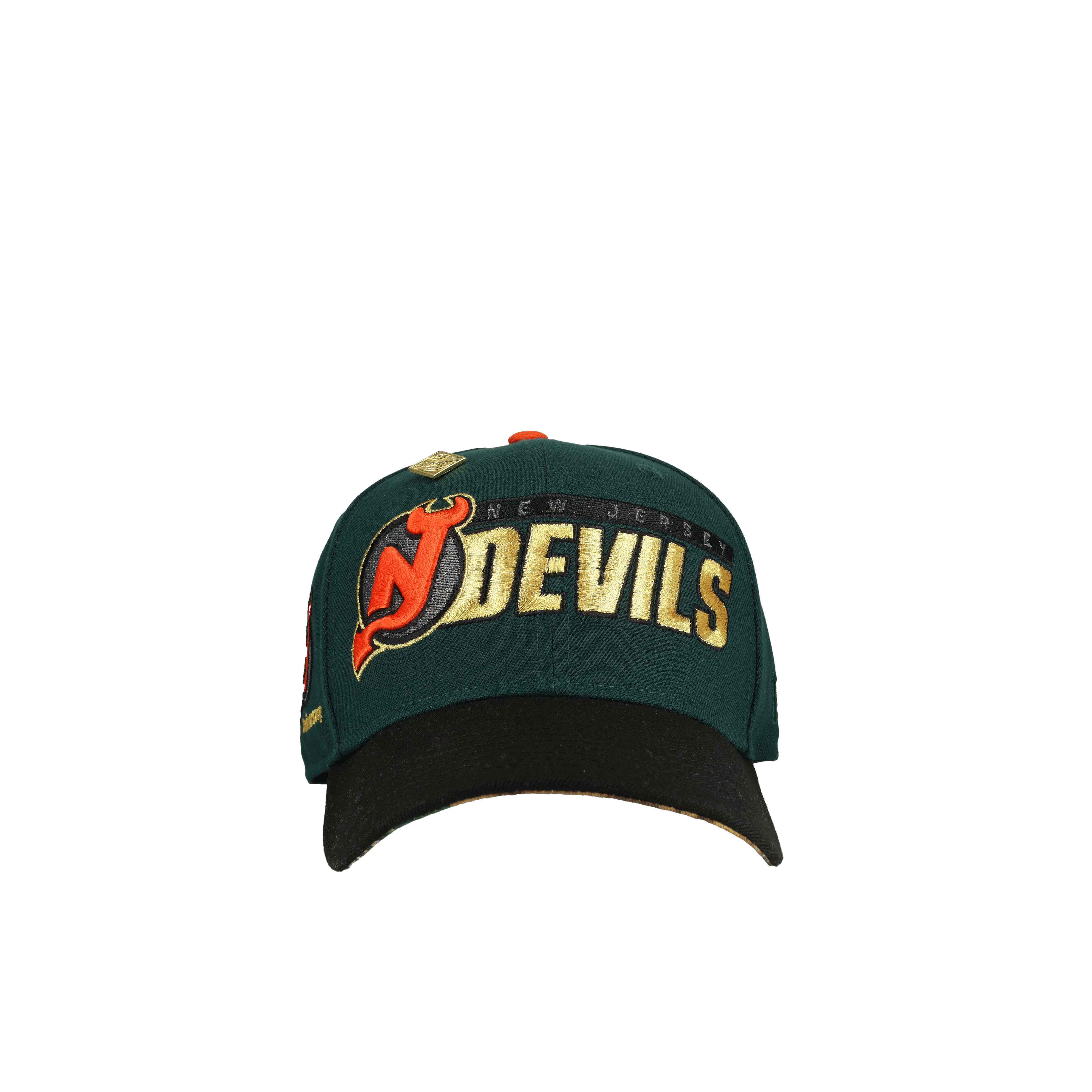 New Jersey Devils 10th Anniversary Green Script Metallic 59Fifty Fitted Hat