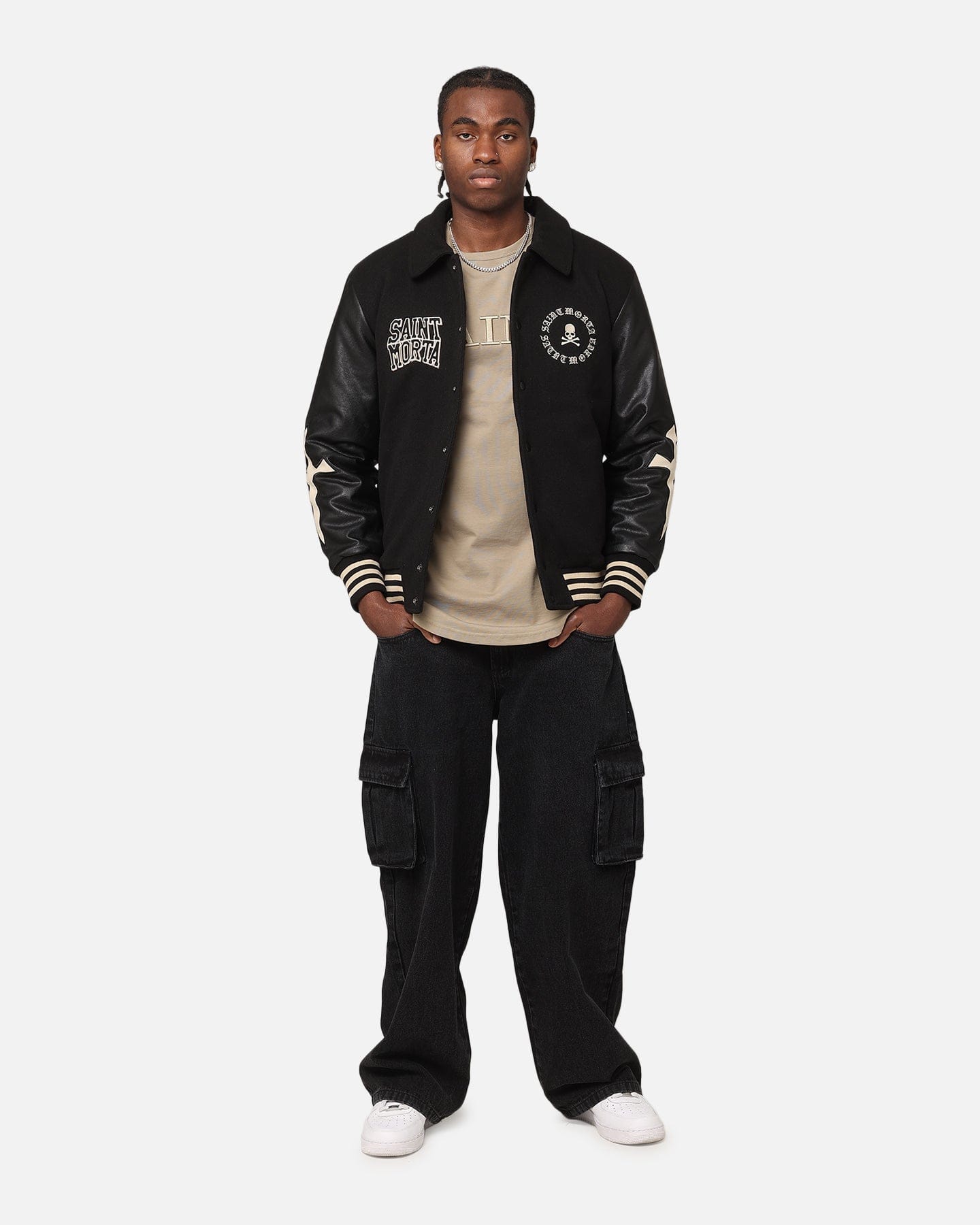 Saint Morta Ceremonies Varsity Jacket Black/Tan