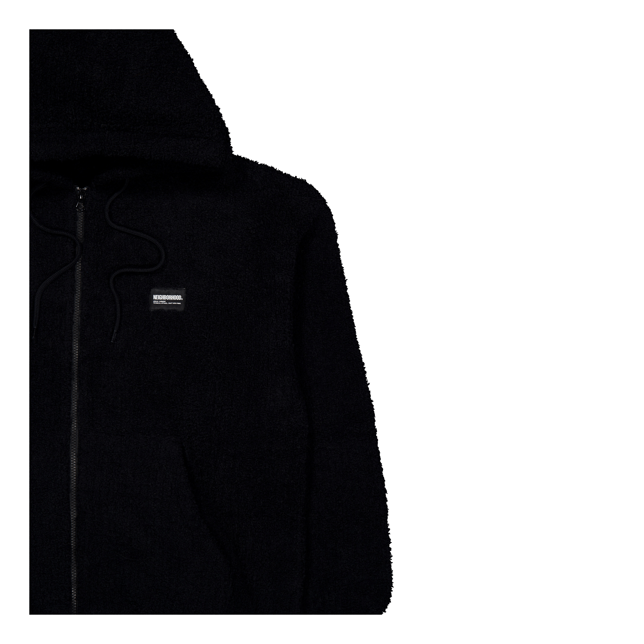 Neighborhood Fluffy Zip Up Parka Black