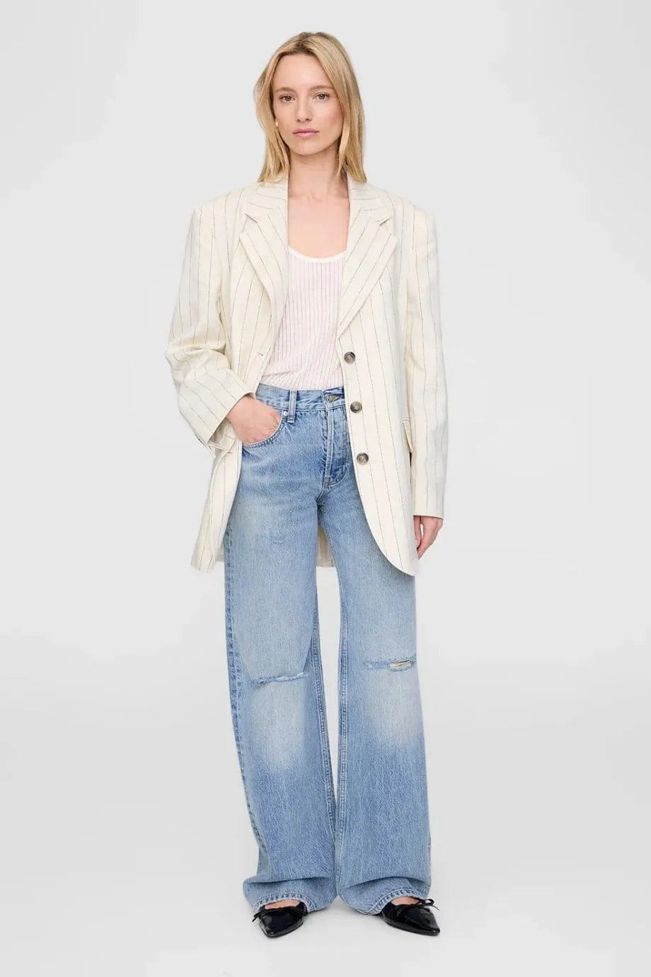 ANINE BING Sara Blazer in Cream