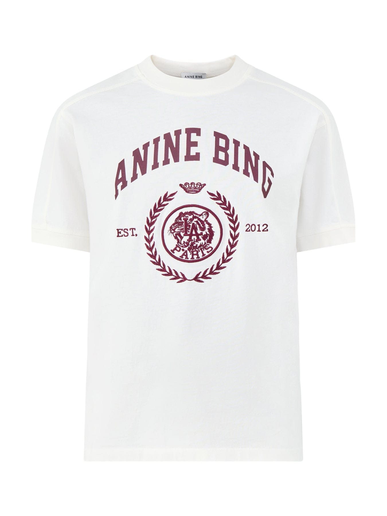 Anine Bing Jaylin Collegiate T - Shirt Cream