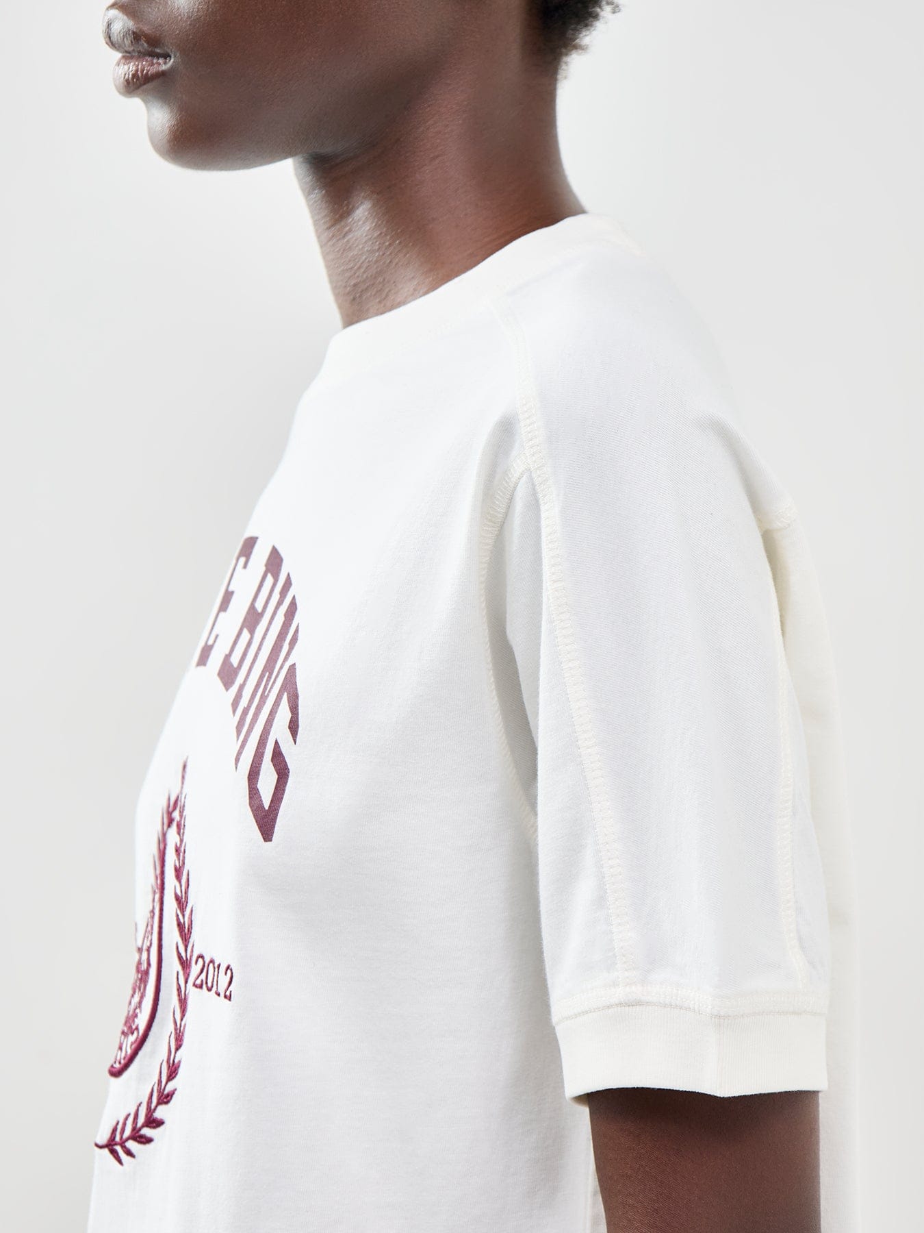 Anine Bing Jaylin Collegiate T - Shirt Cream