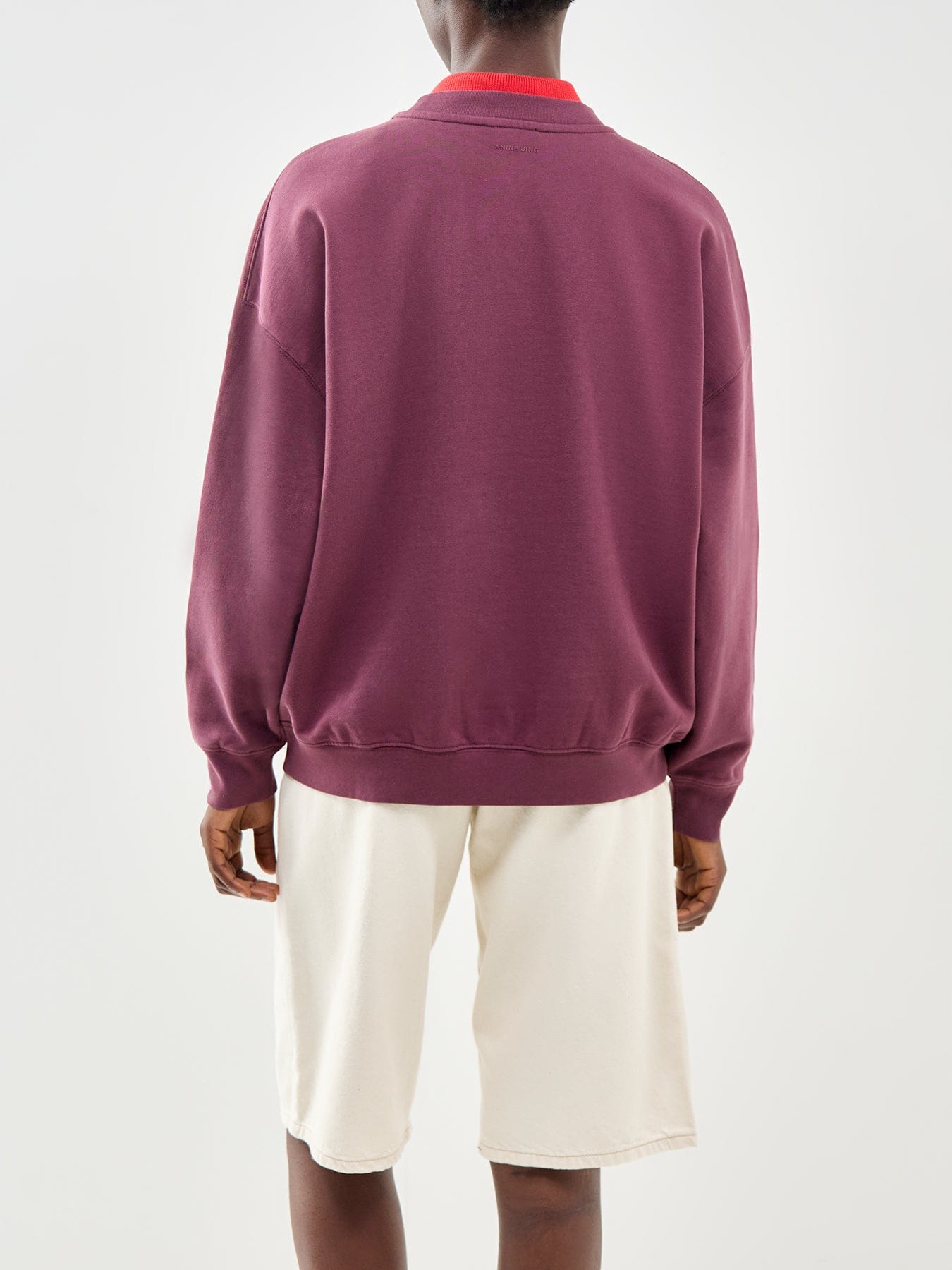Anine Bing Miles Letterman Sweatshirt Burgundy