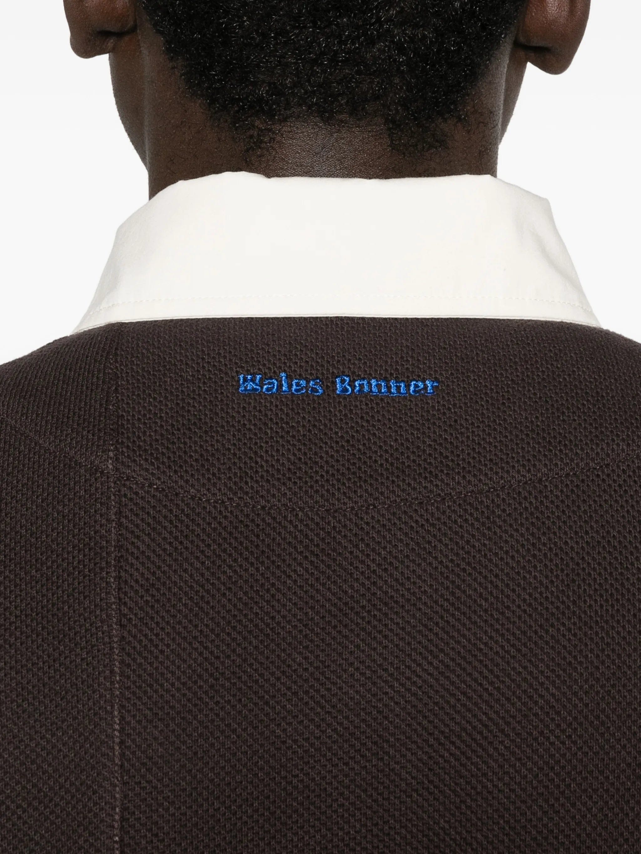 Wales Bonner pique long - sleeve polo shirt