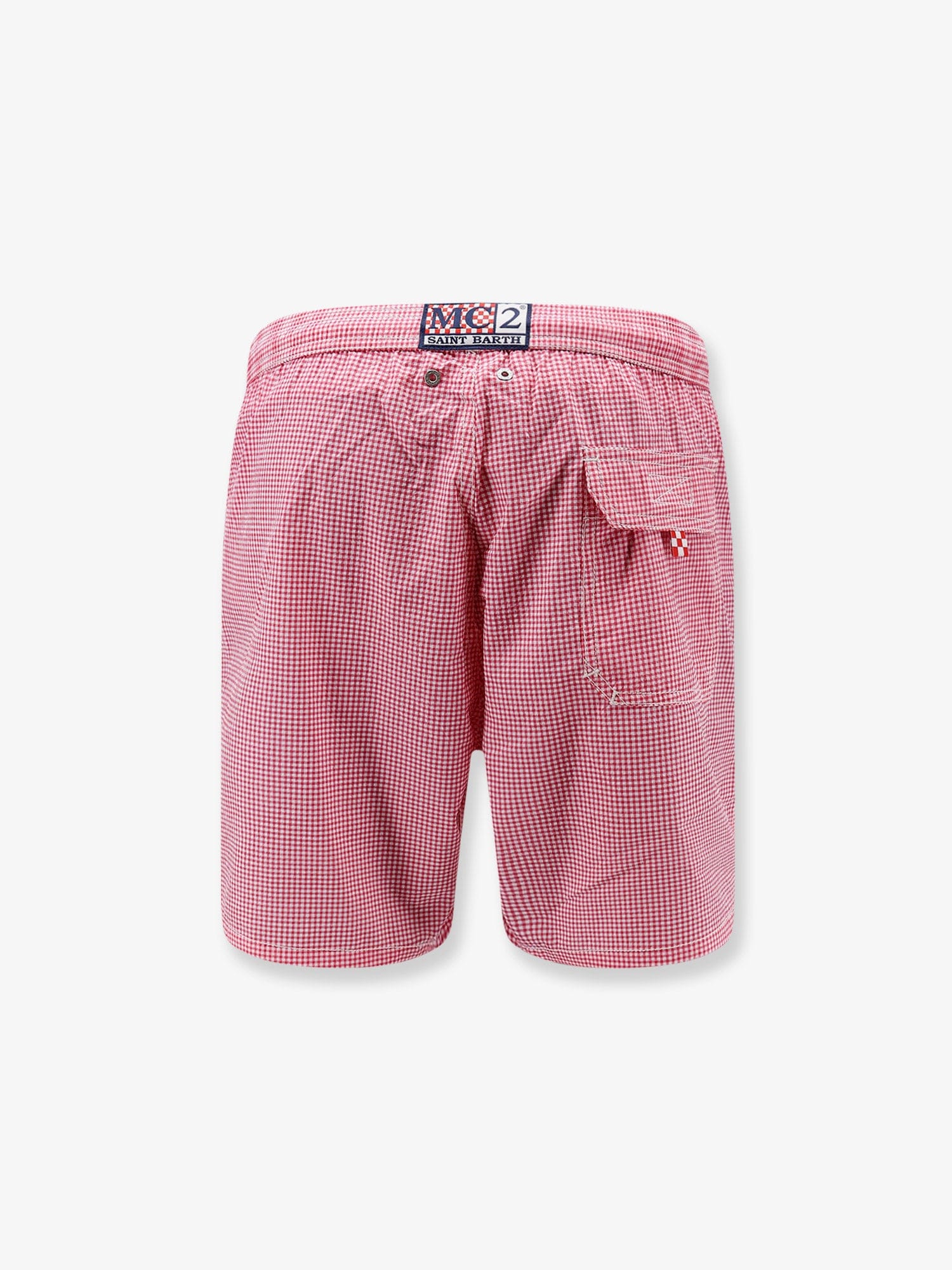 MC2 SAINT BARTH Patmos nylon swim trunks with vichy pattern