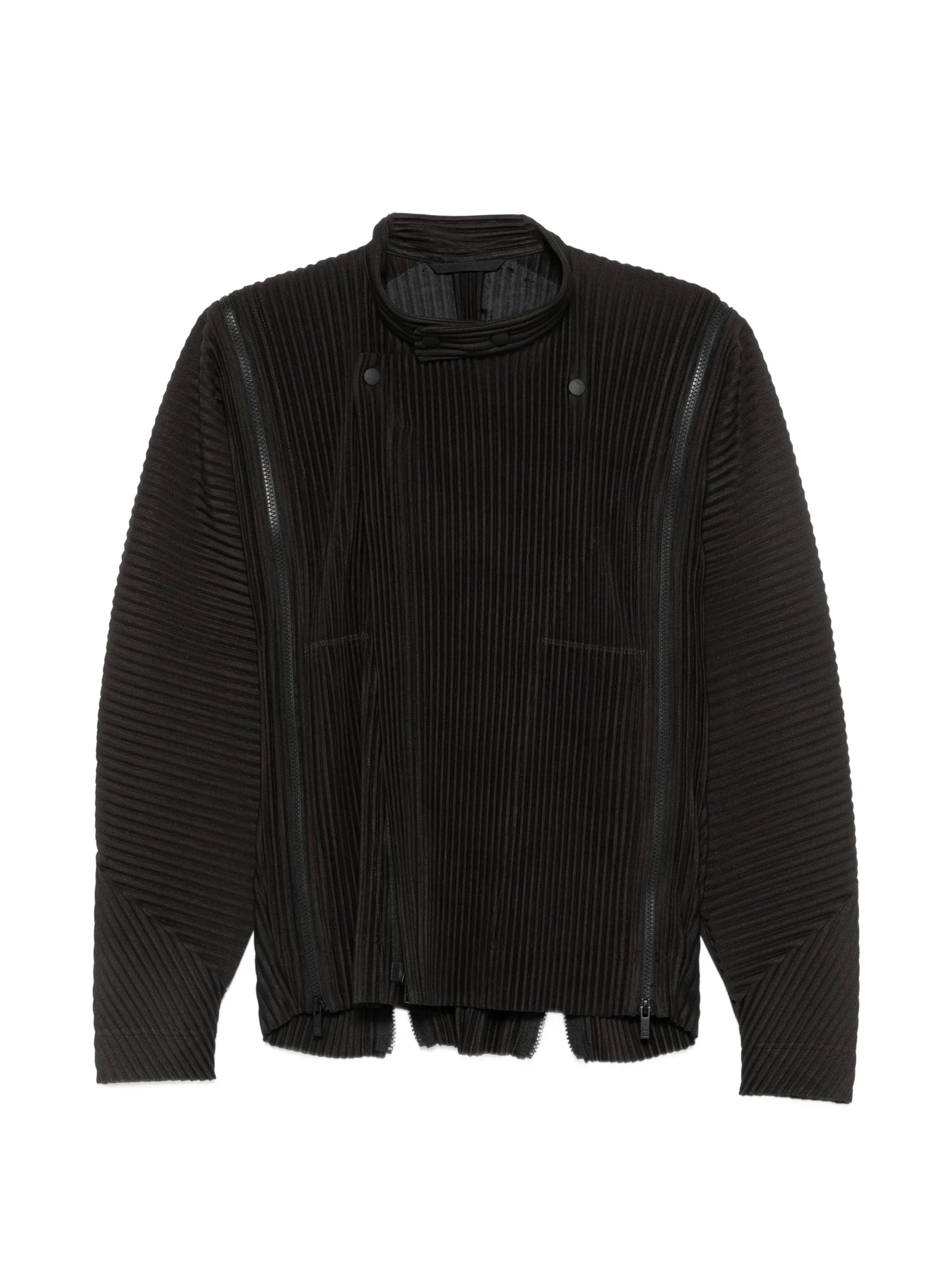 Homme Plissé Issey Miyake pleated - texture zip - fastening jacket