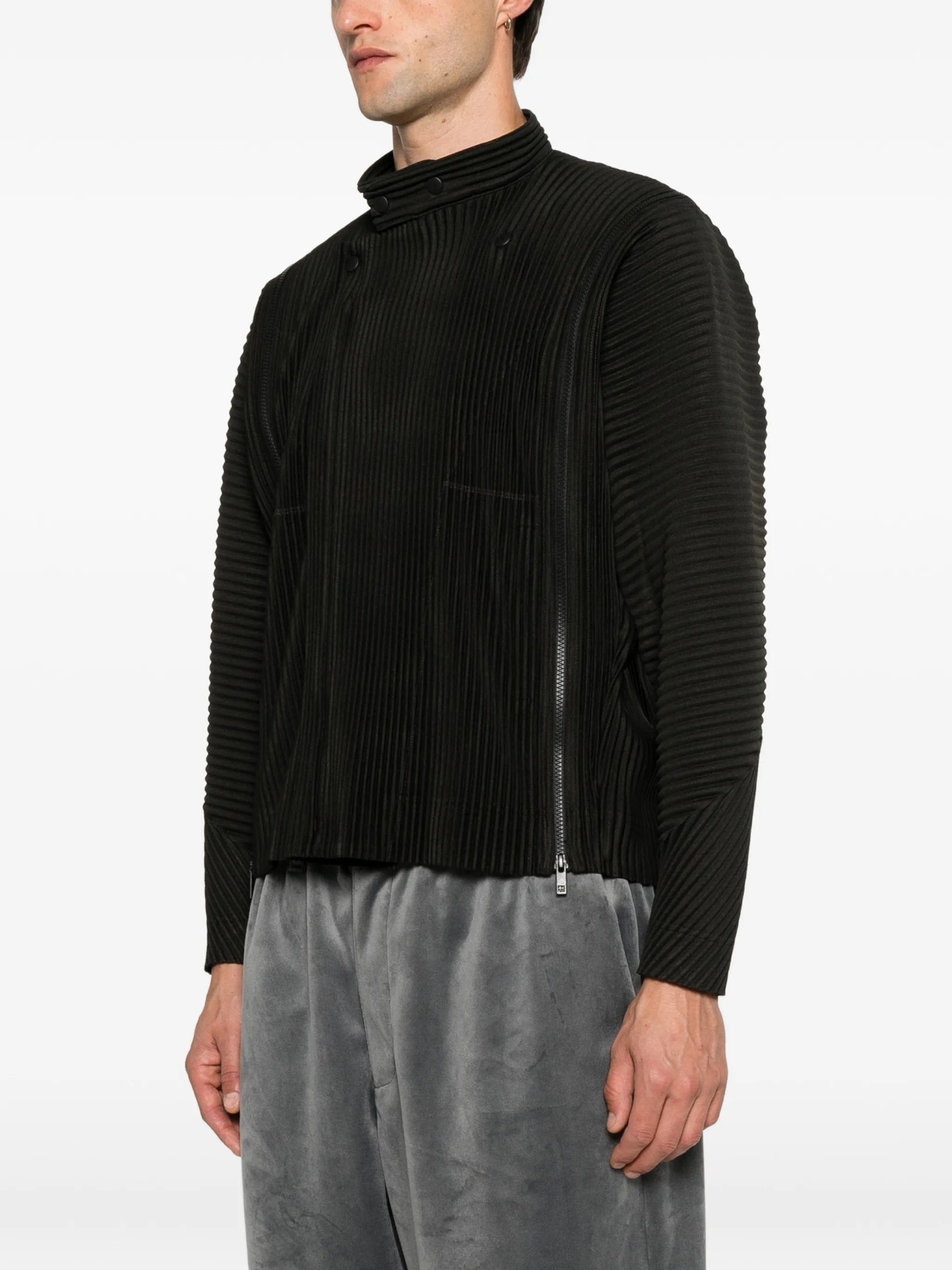 Homme Plissé Issey Miyake pleated - texture zip - fastening jacket
