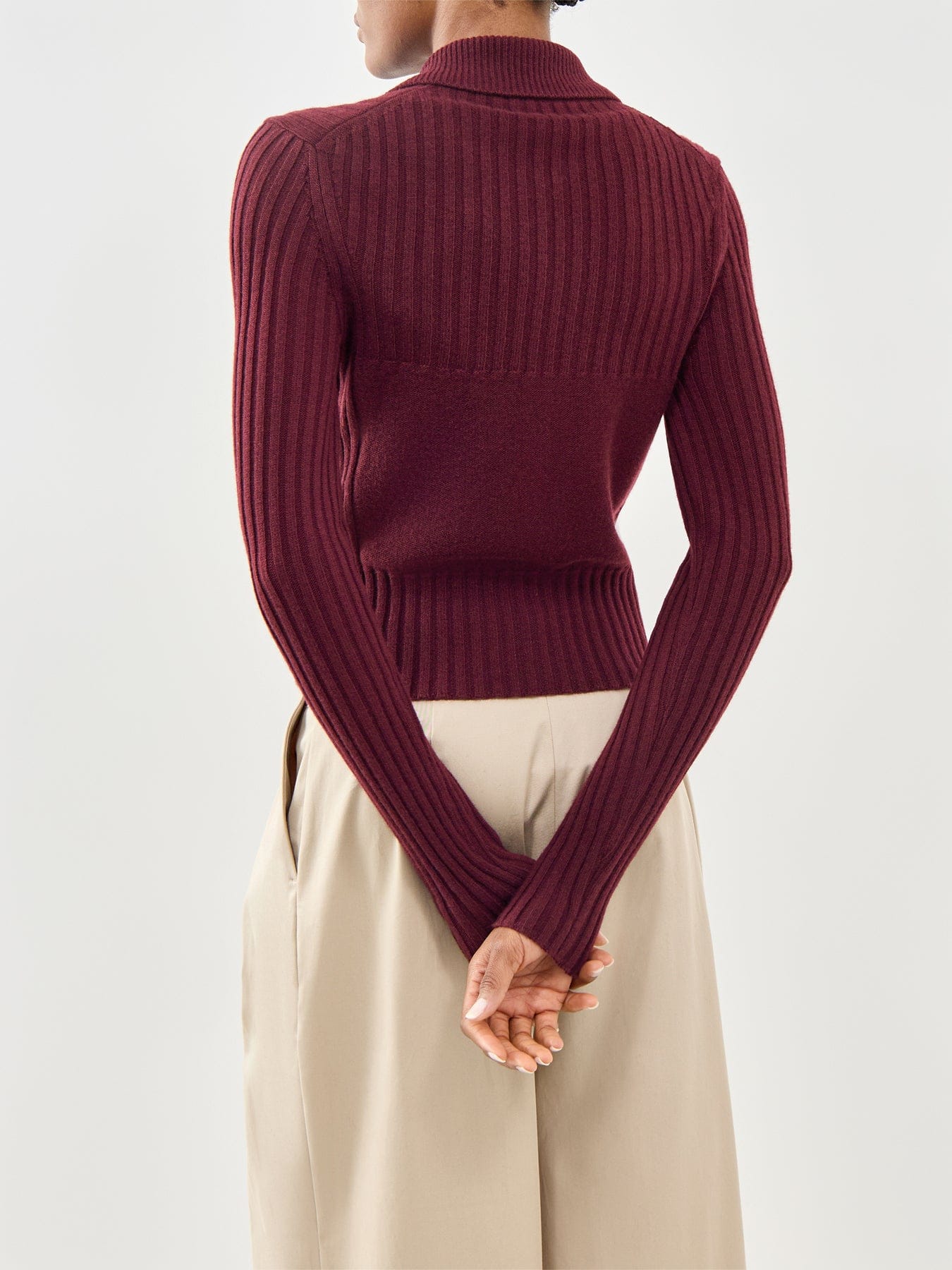 Victoria Beckham Full Zip Sweatshirt Burgundy