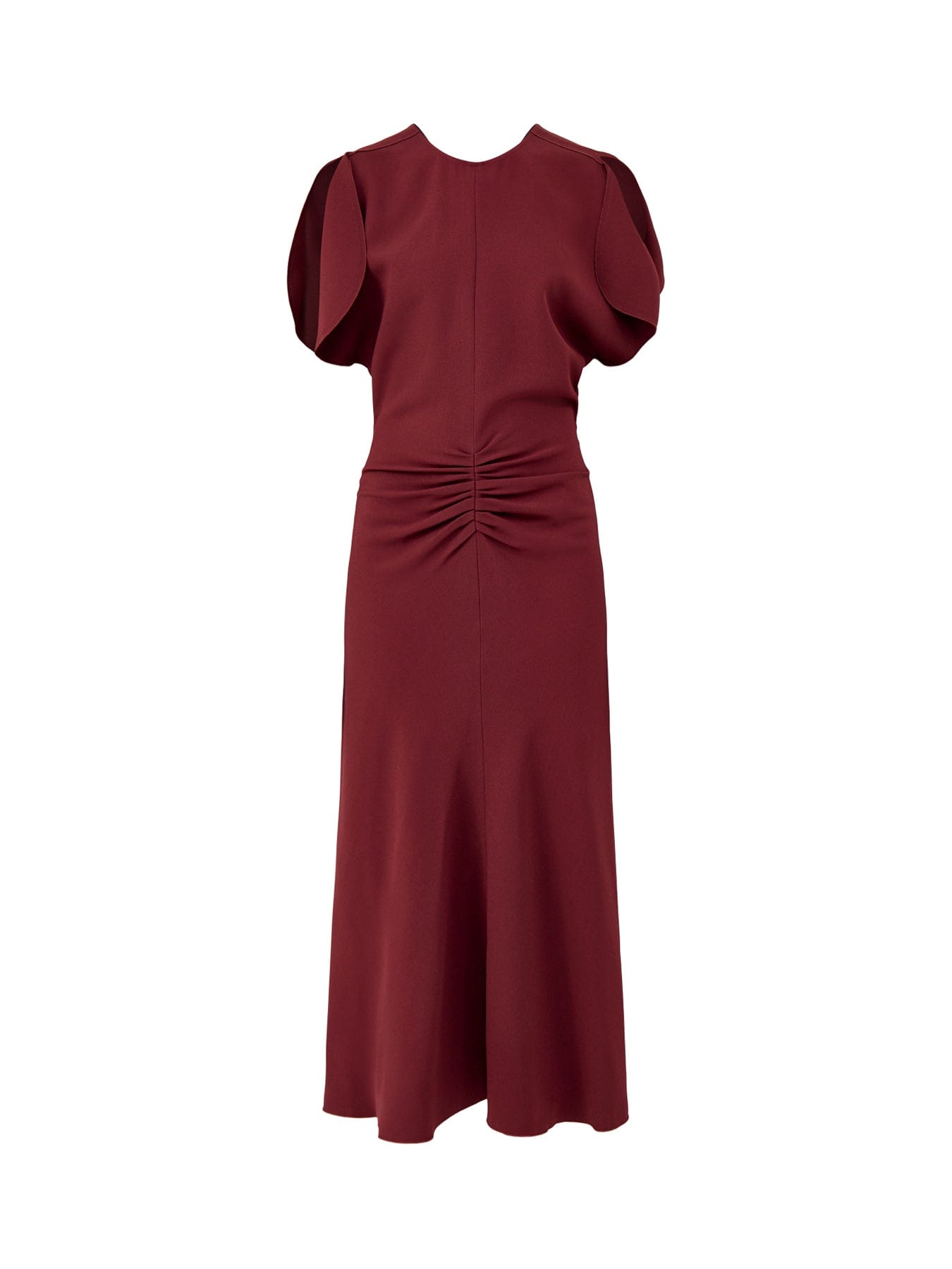 Victoria Beckham Bela Midi Dress Burgundy