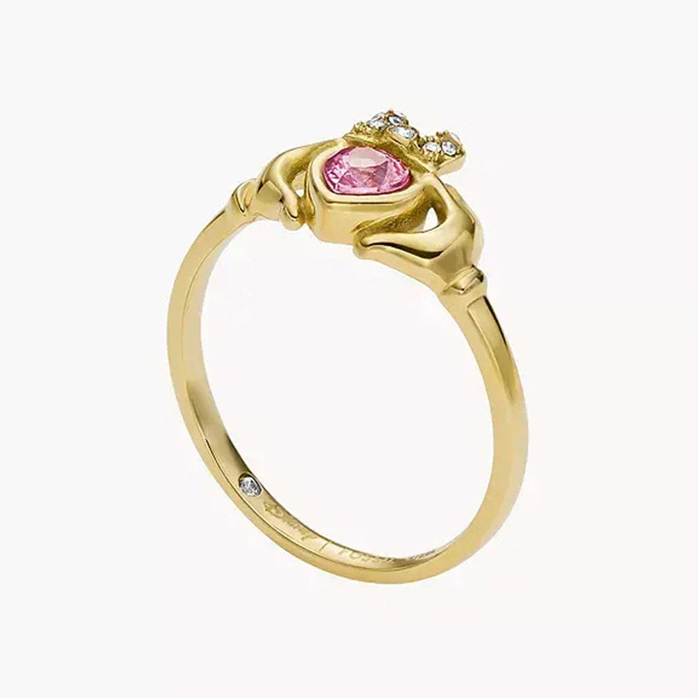Fossil DISNEY FOSSIL SPECIAL EDITION GOLD - TONE STAINLESS STEEL SIGNET RING