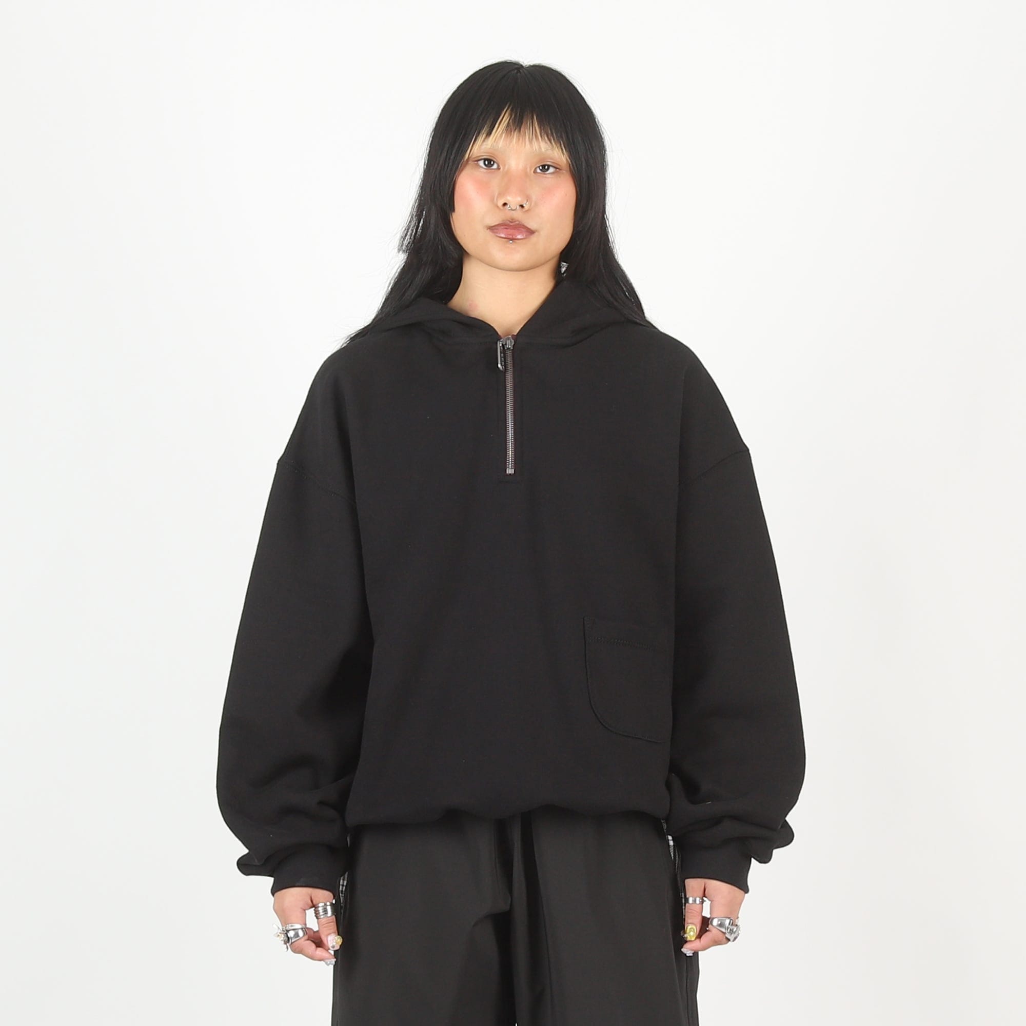 Lttt 1/3 Zip Hoodie - Black