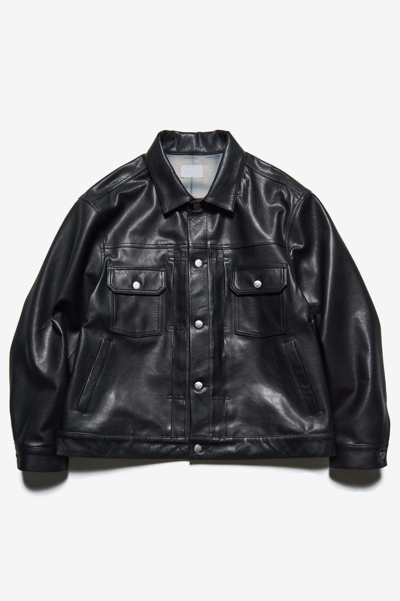 Sophnet. LEATHER TRUCKER JACKET