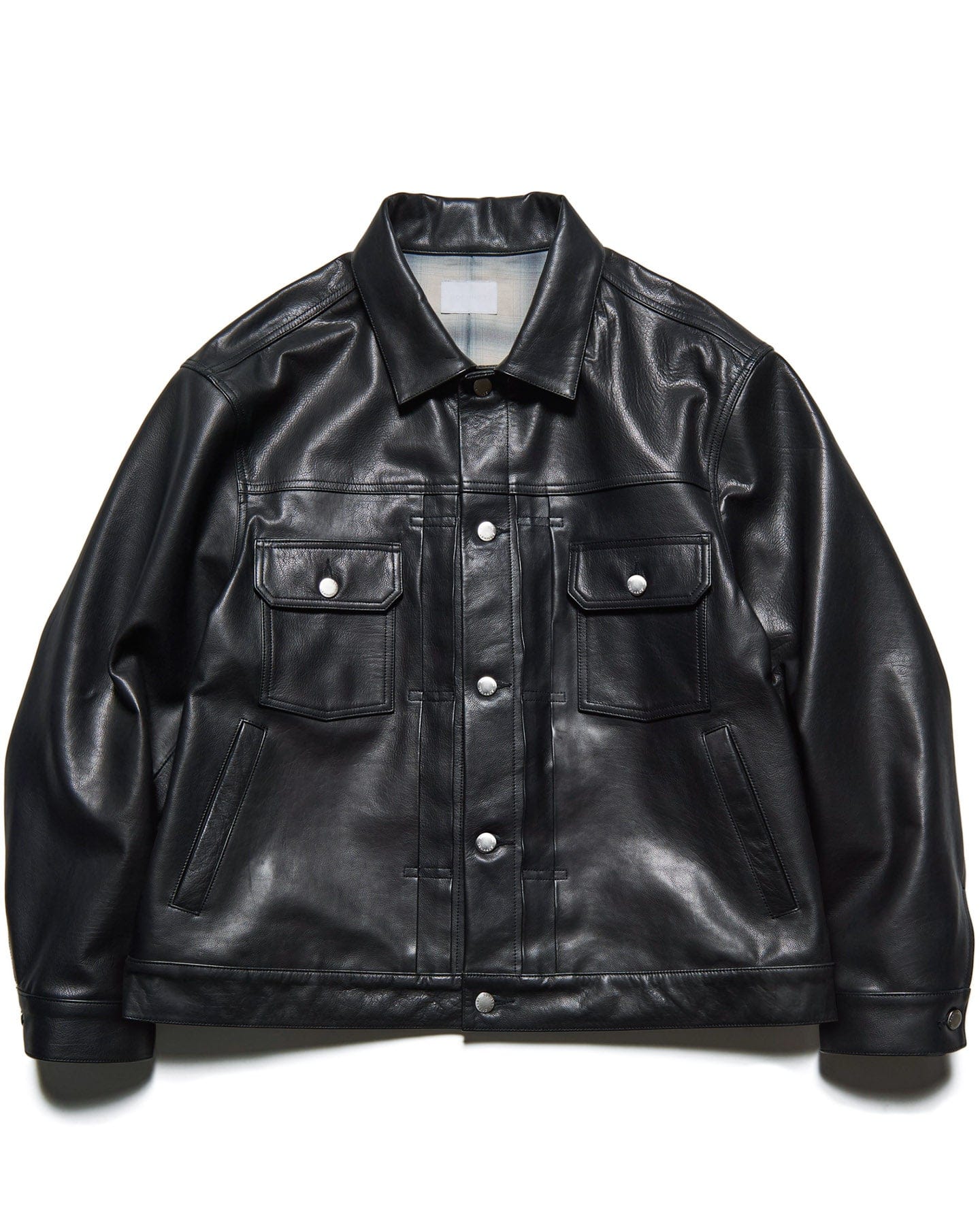 Sophnet. LEATHER TRUCKER JACKET