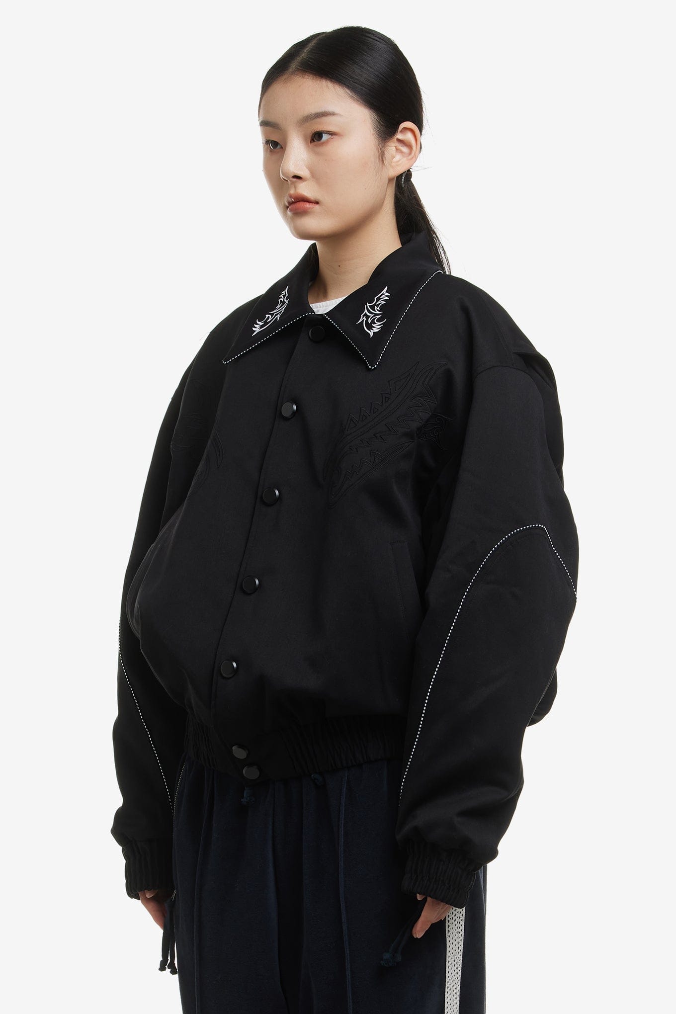 Lesugiatelier WESTERN EMBROIDERED VARSITY JACKET