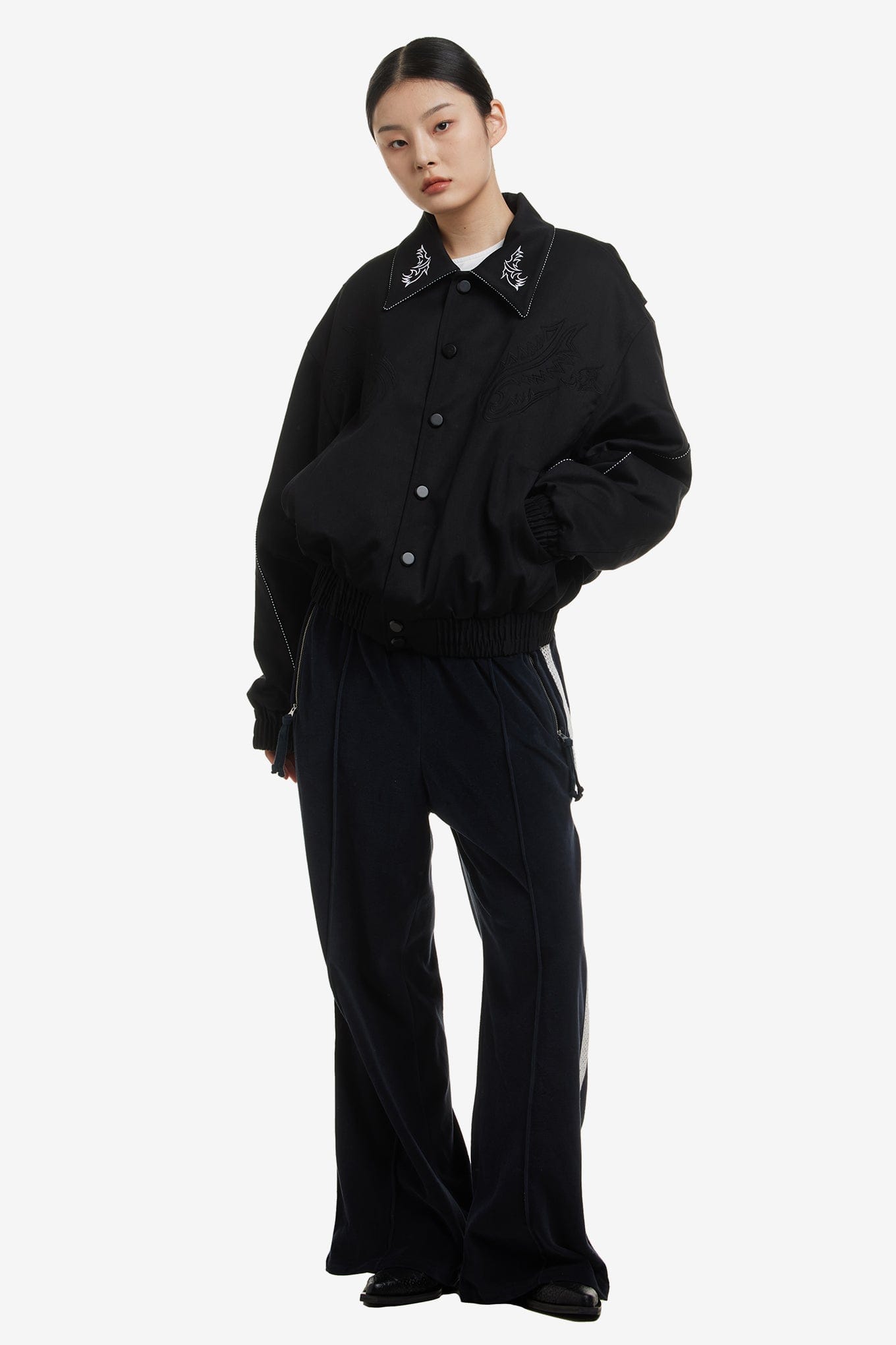 Lesugiatelier WESTERN EMBROIDERED VARSITY JACKET