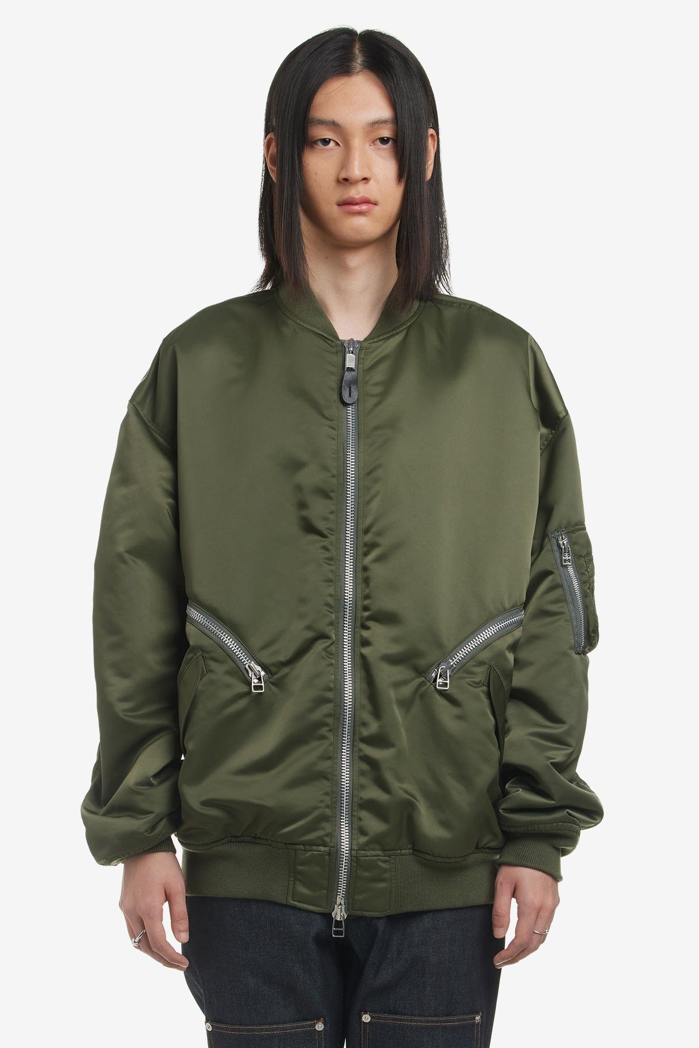 JOHN Lawrence Sullivan NYLON SATIN BOMBER JACKET