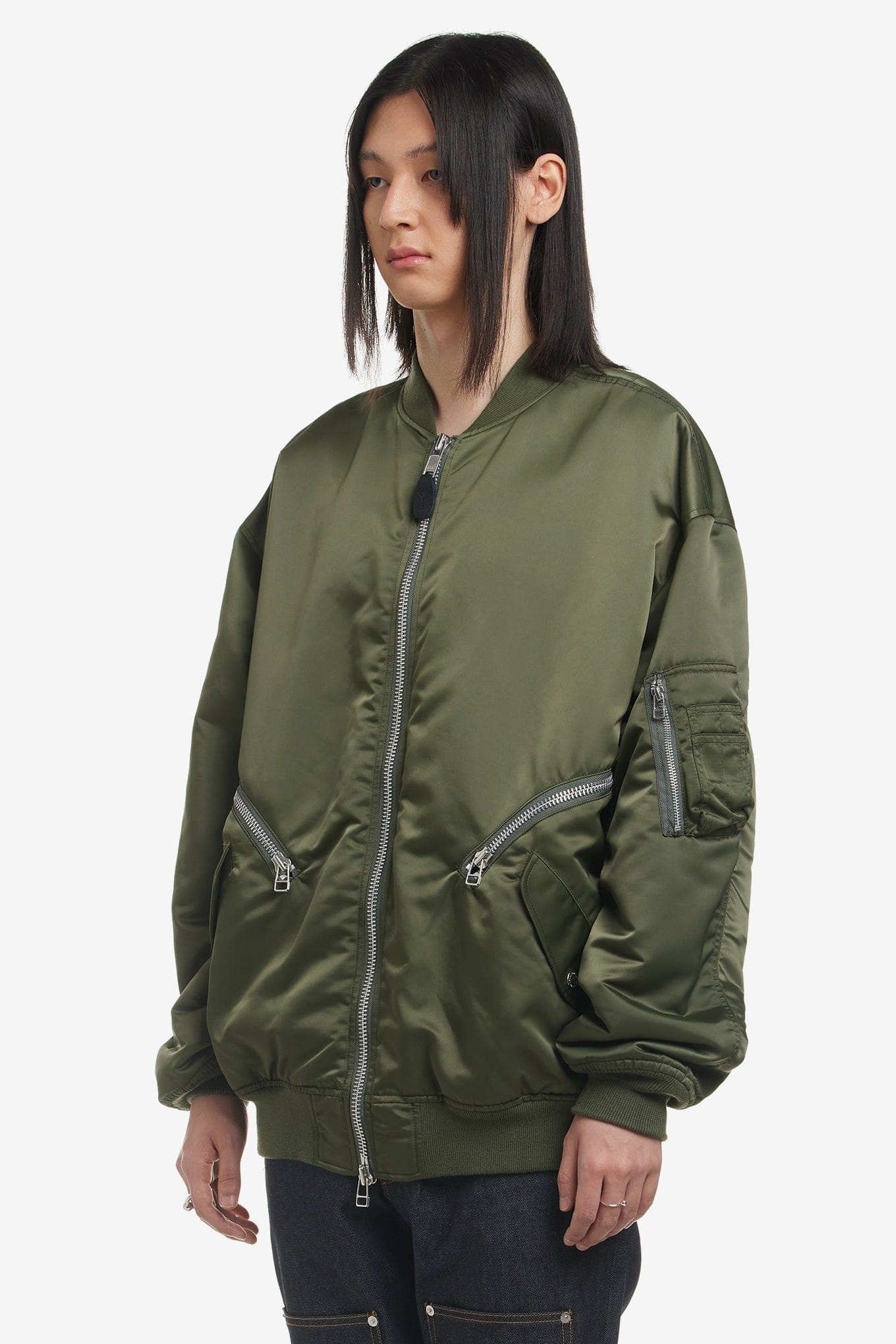 JOHN Lawrence Sullivan NYLON SATIN BOMBER JACKET