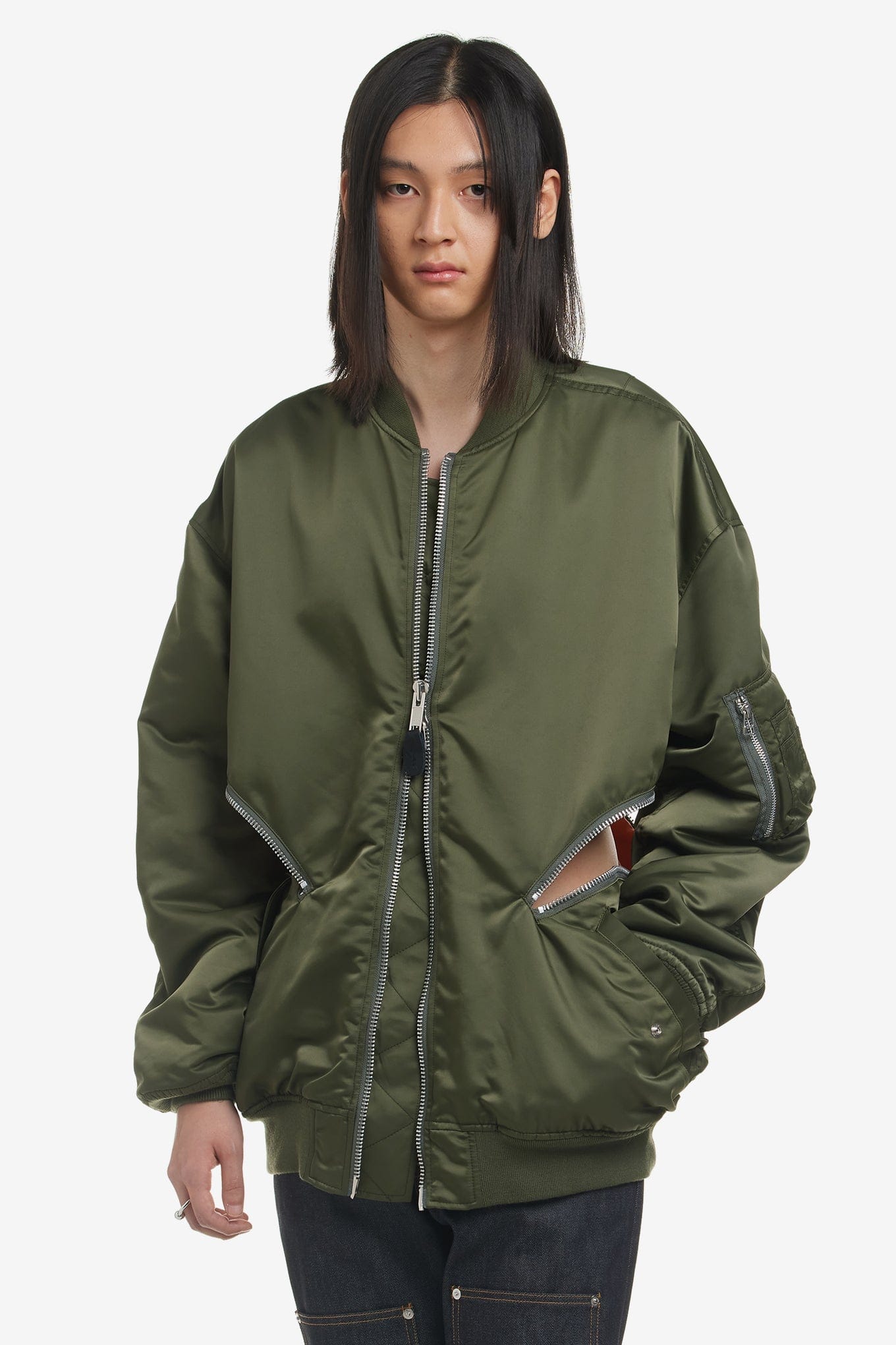 JOHN Lawrence Sullivan NYLON SATIN BOMBER JACKET