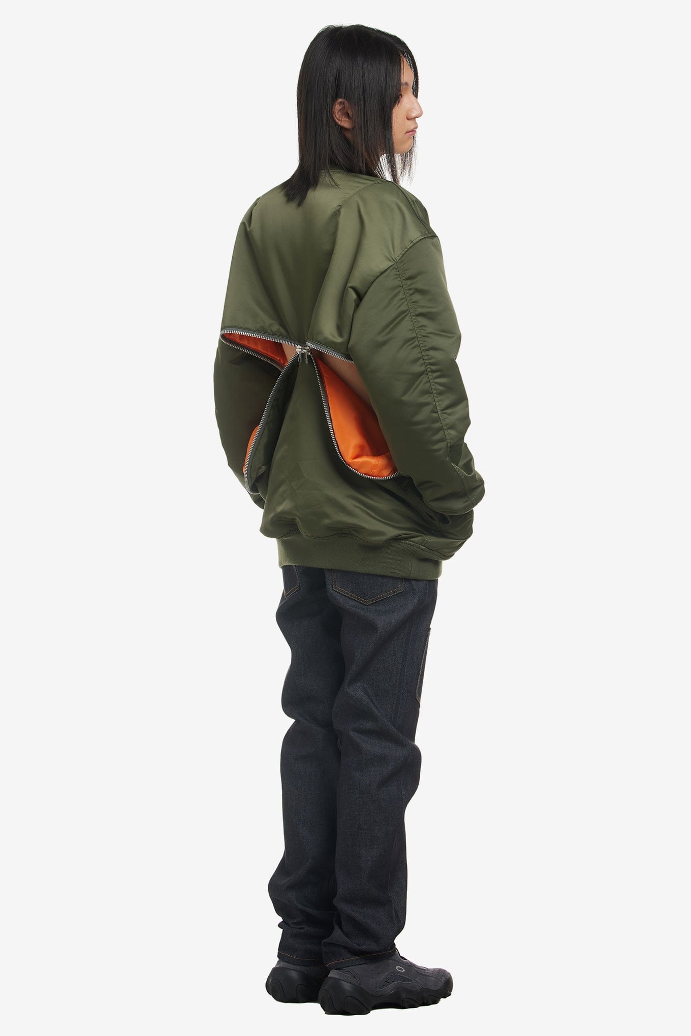 JOHN Lawrence Sullivan NYLON SATIN BOMBER JACKET