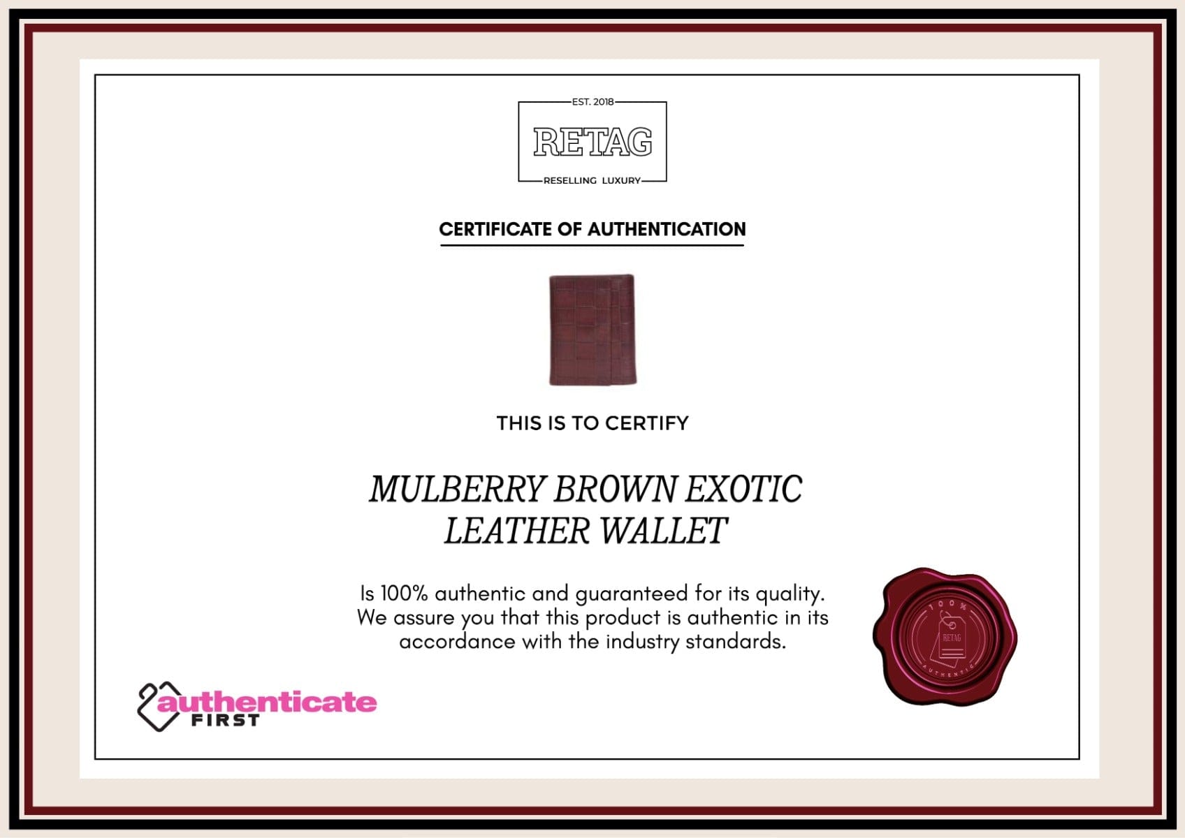 Mulberry Brown Exotic Leather Wallet
