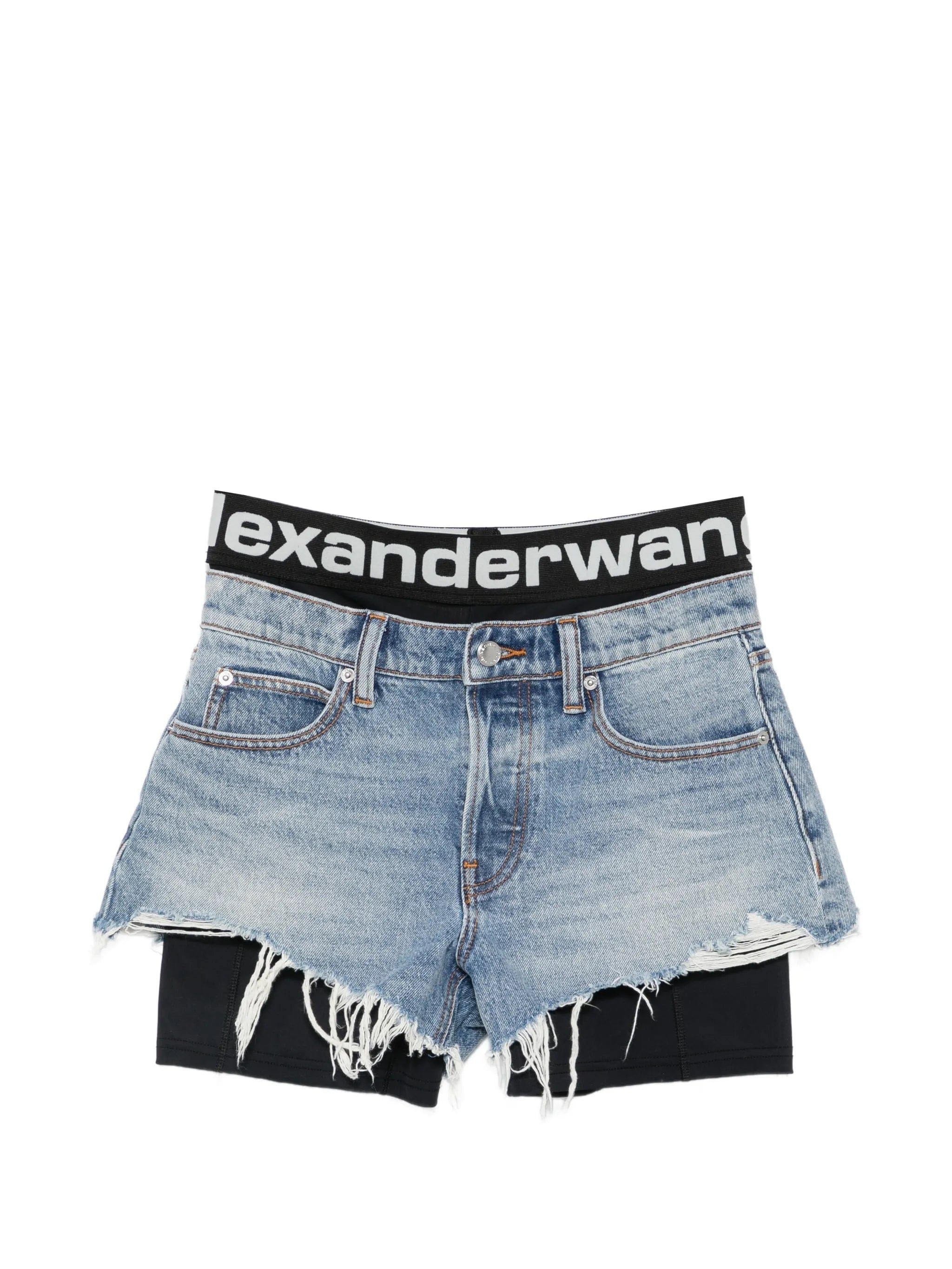 Alexander Wang layered frayed shorts