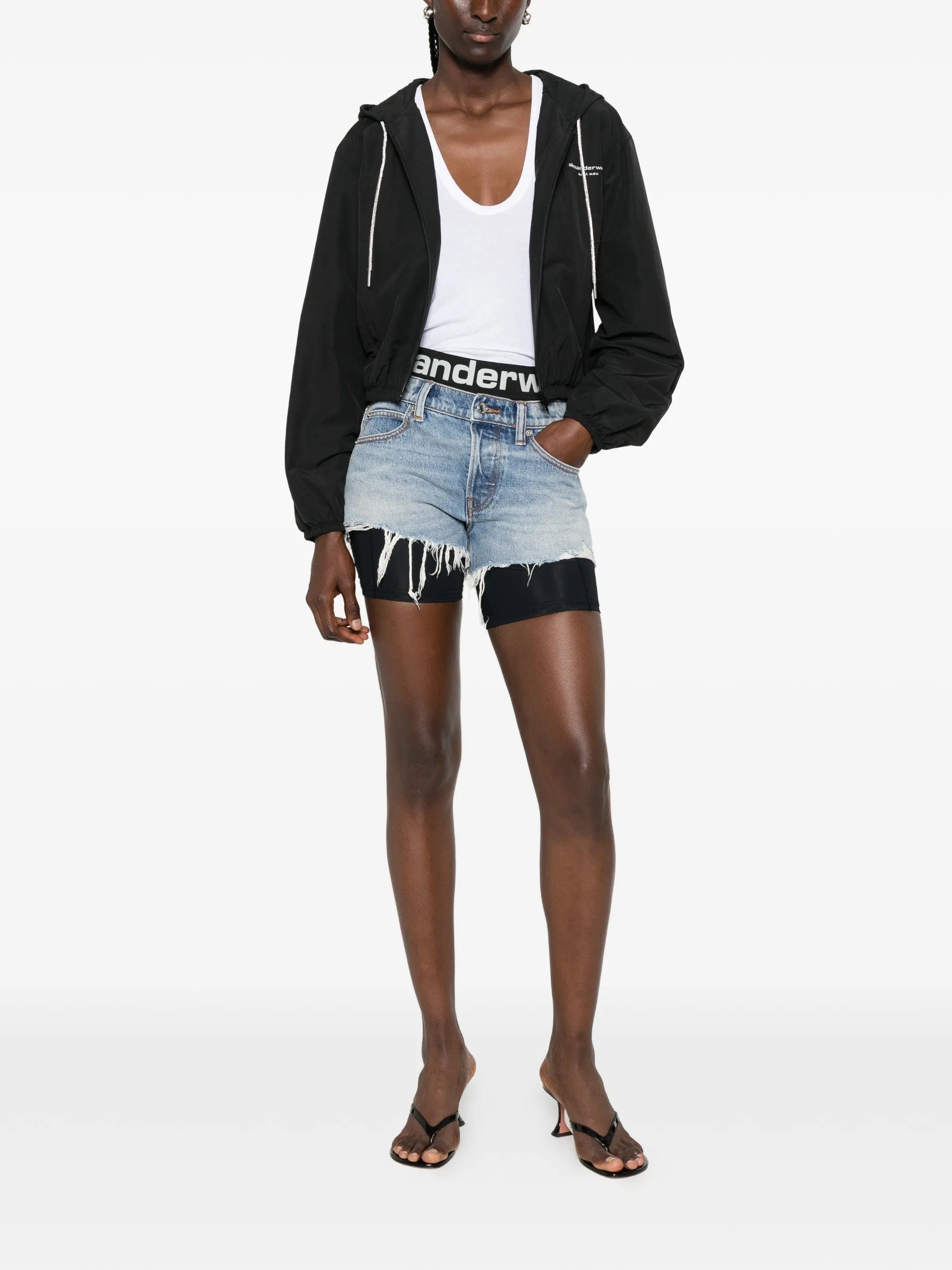 Alexander Wang layered frayed shorts