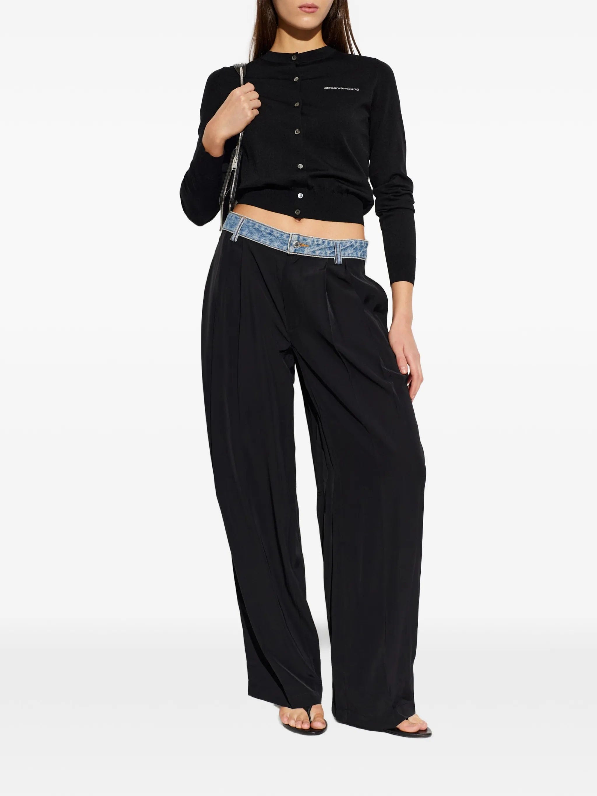 Alexander Wang crystal - embellished - logo cardigan