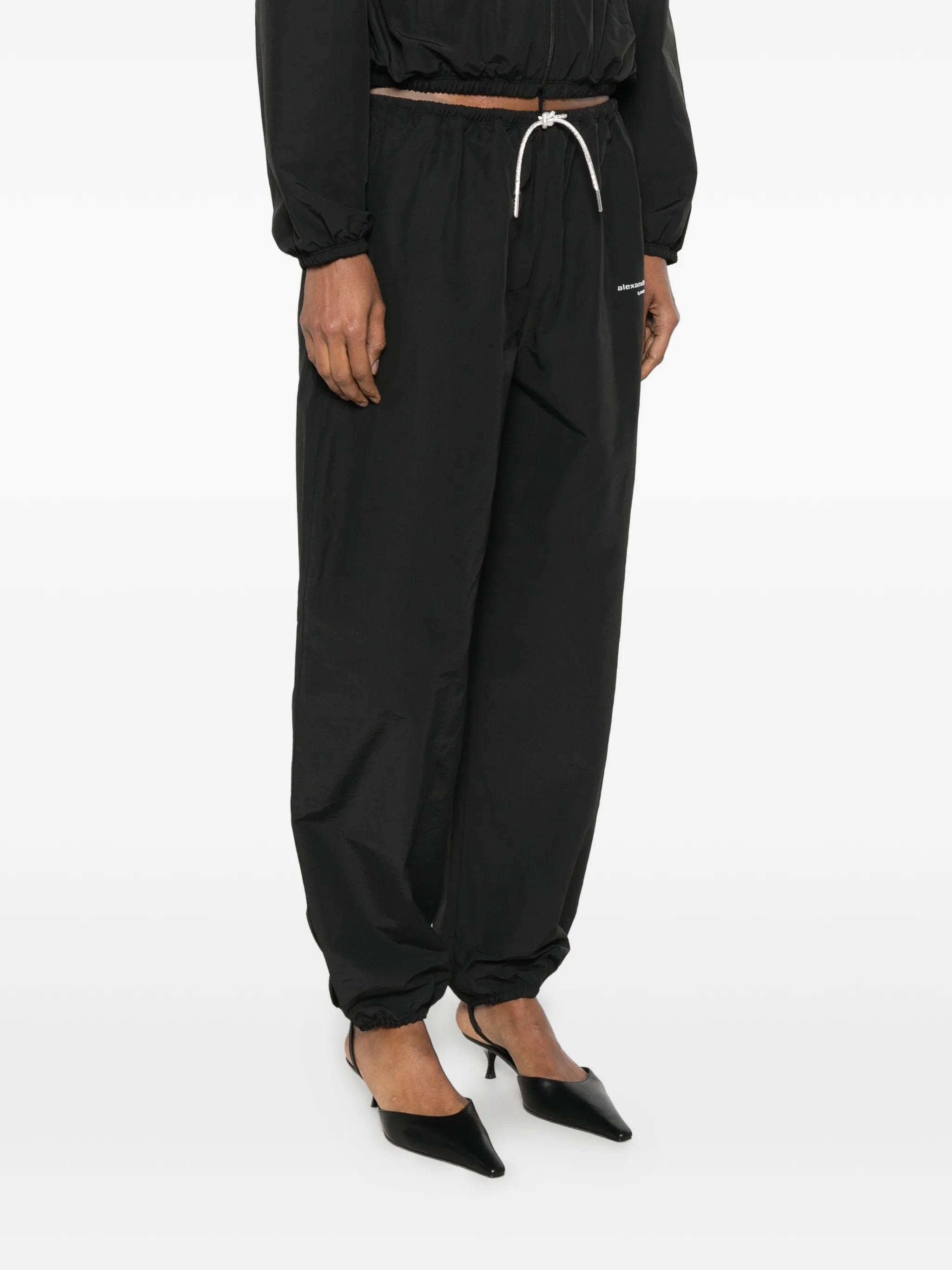 Alexander Wang logo - print track pants
